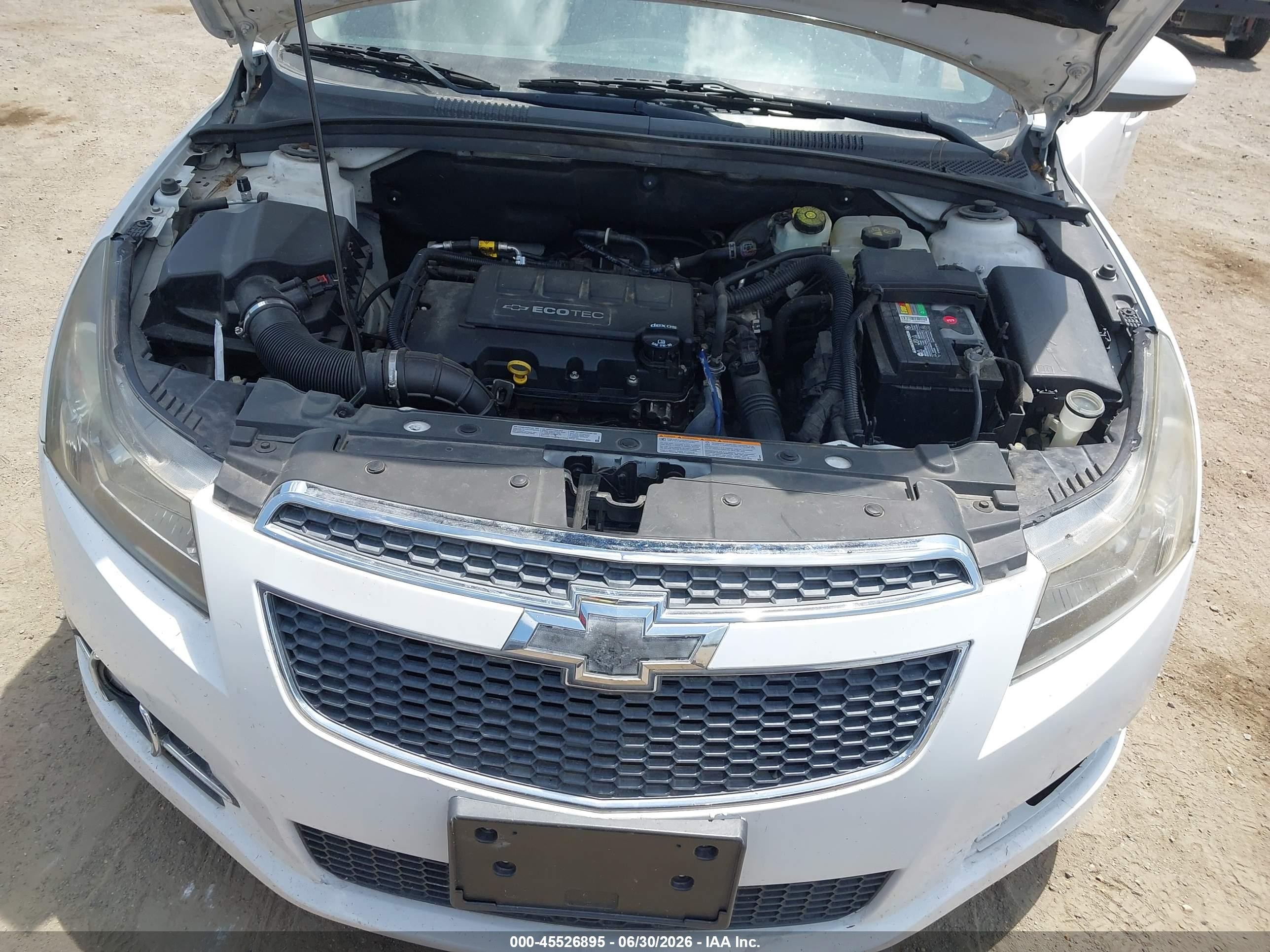 2013 Chevrolet Cruze 1lt Auto White vin: 1G1PC5SB6D7220038
