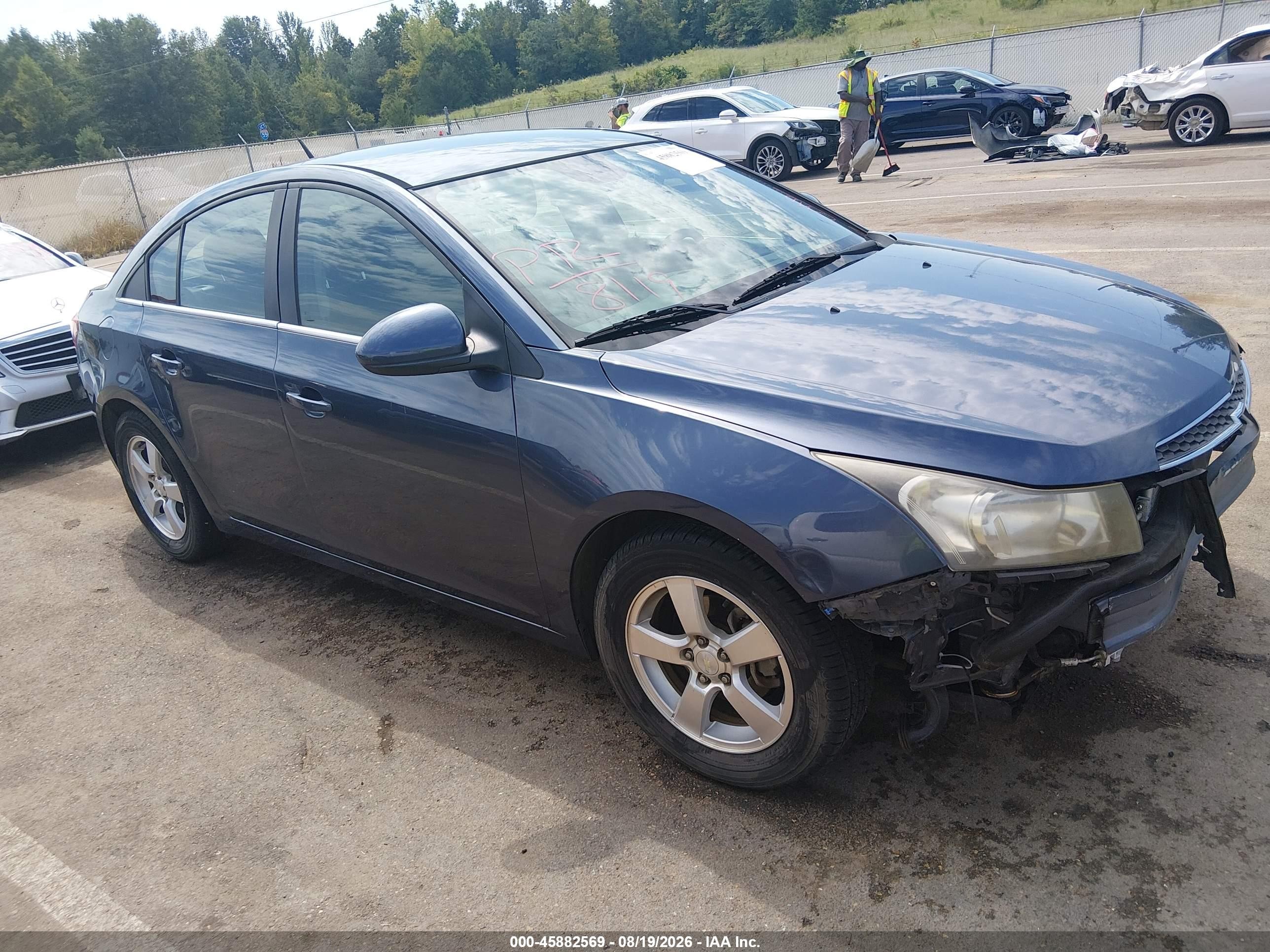 2014 Chevrolet Cruze 1lt Auto Blue vin: 1G1PC5SB6E7232787
