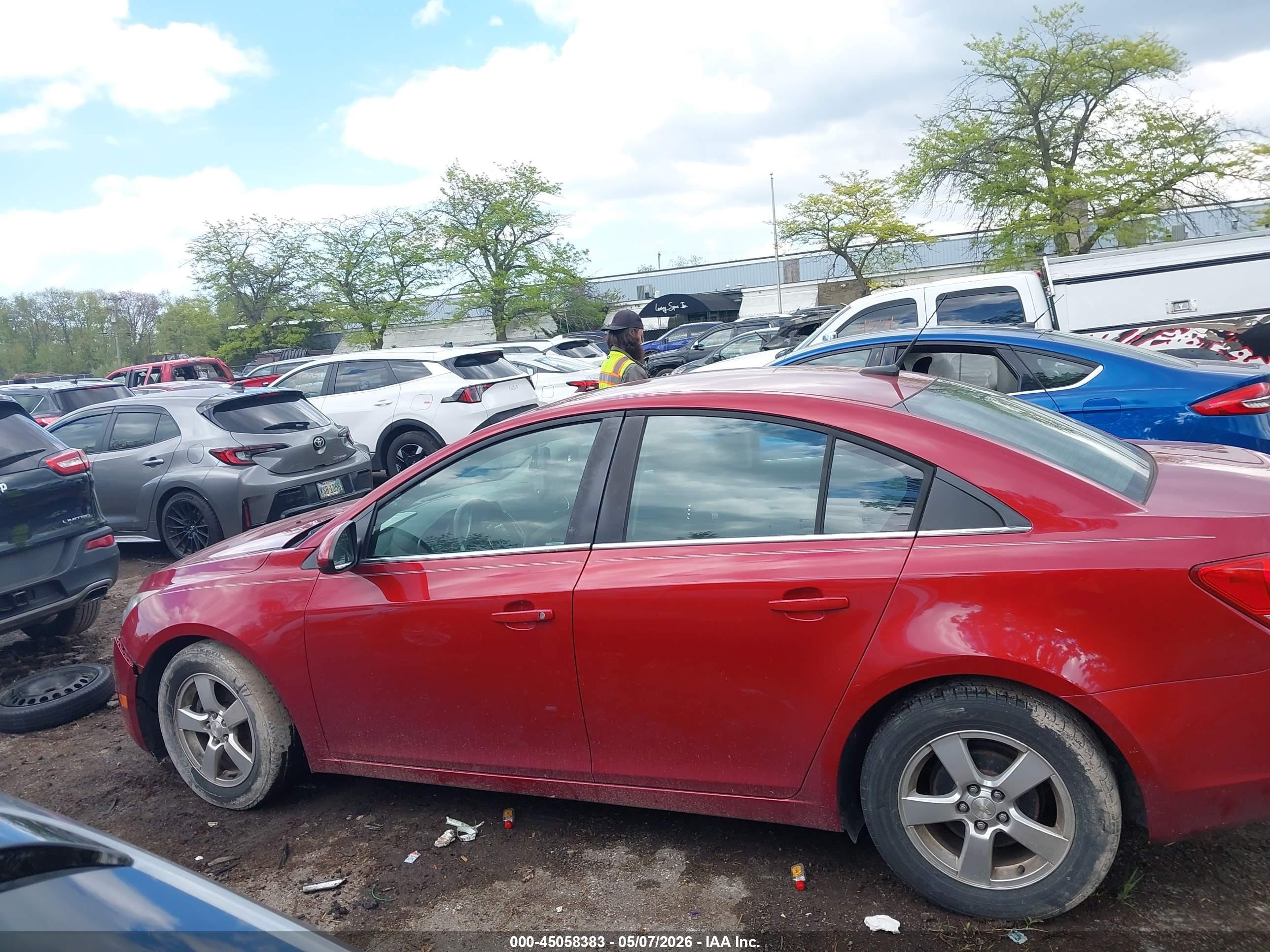 2014 Chevrolet Cruze 1lt Auto Красный vin: 1G1PC5SB6E7370331