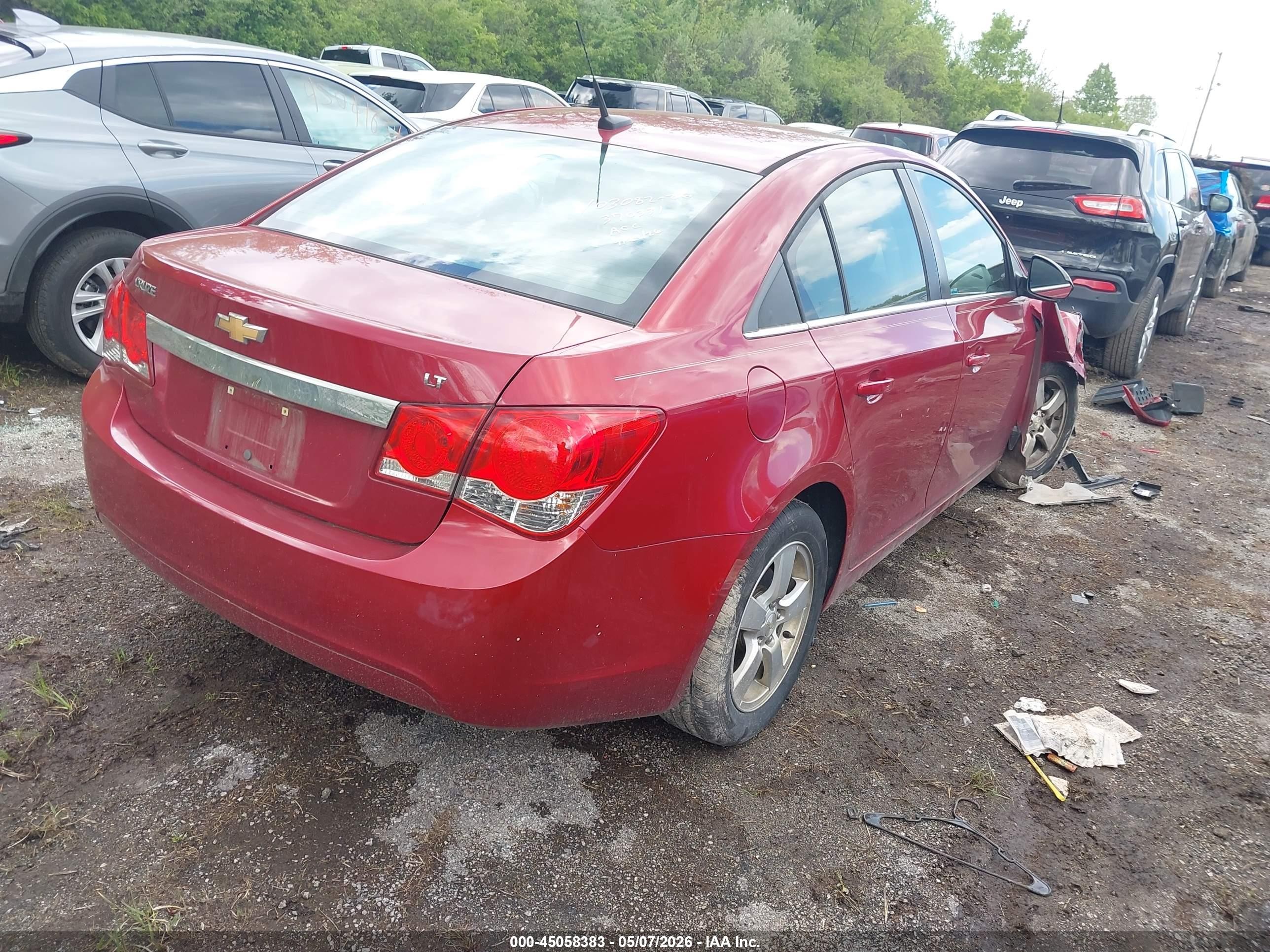 2014 Chevrolet Cruze 1lt Auto Красный vin: 1G1PC5SB6E7370331