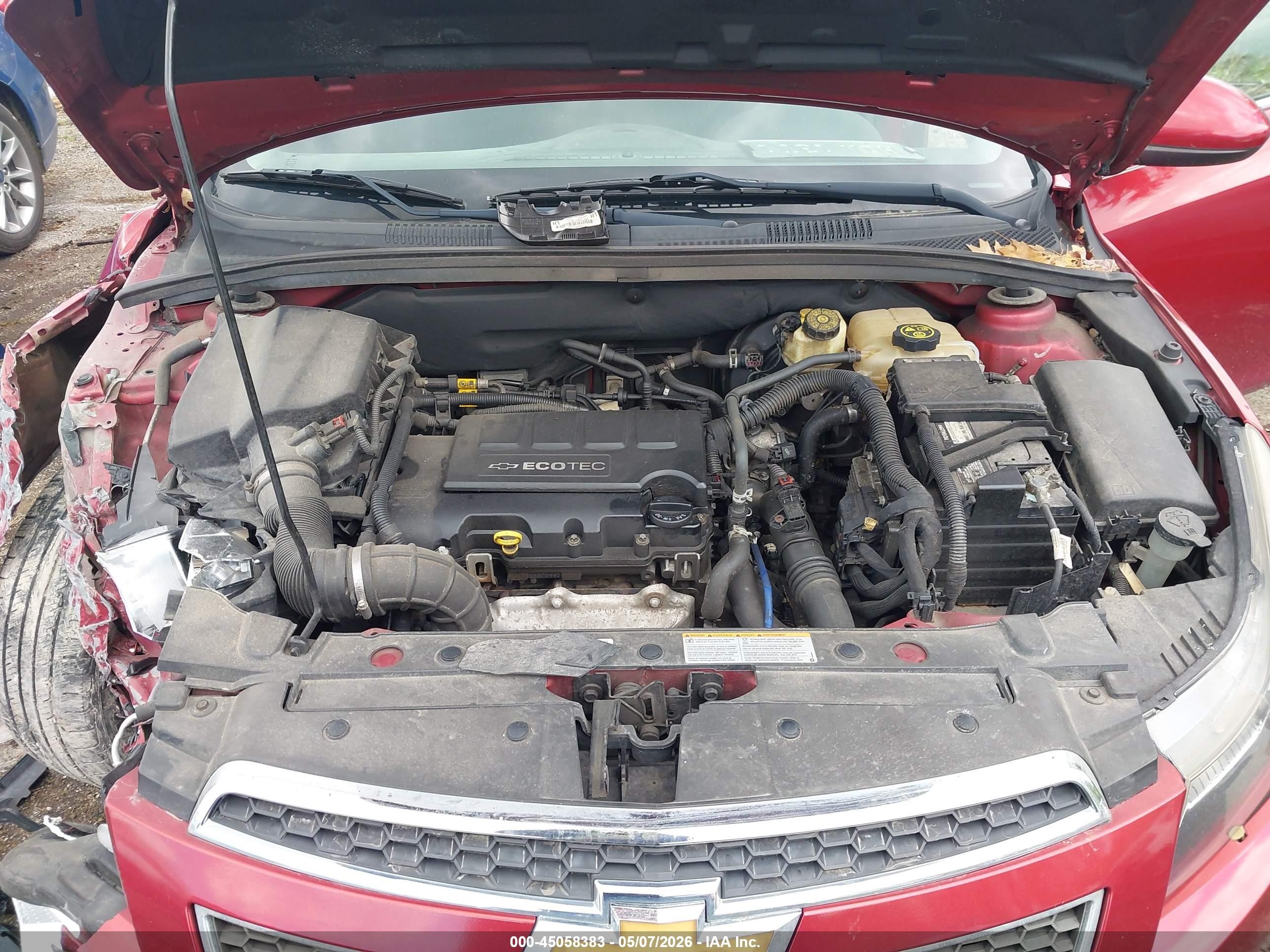 2014 Chevrolet Cruze 1lt Auto Красный vin: 1G1PC5SB6E7370331
