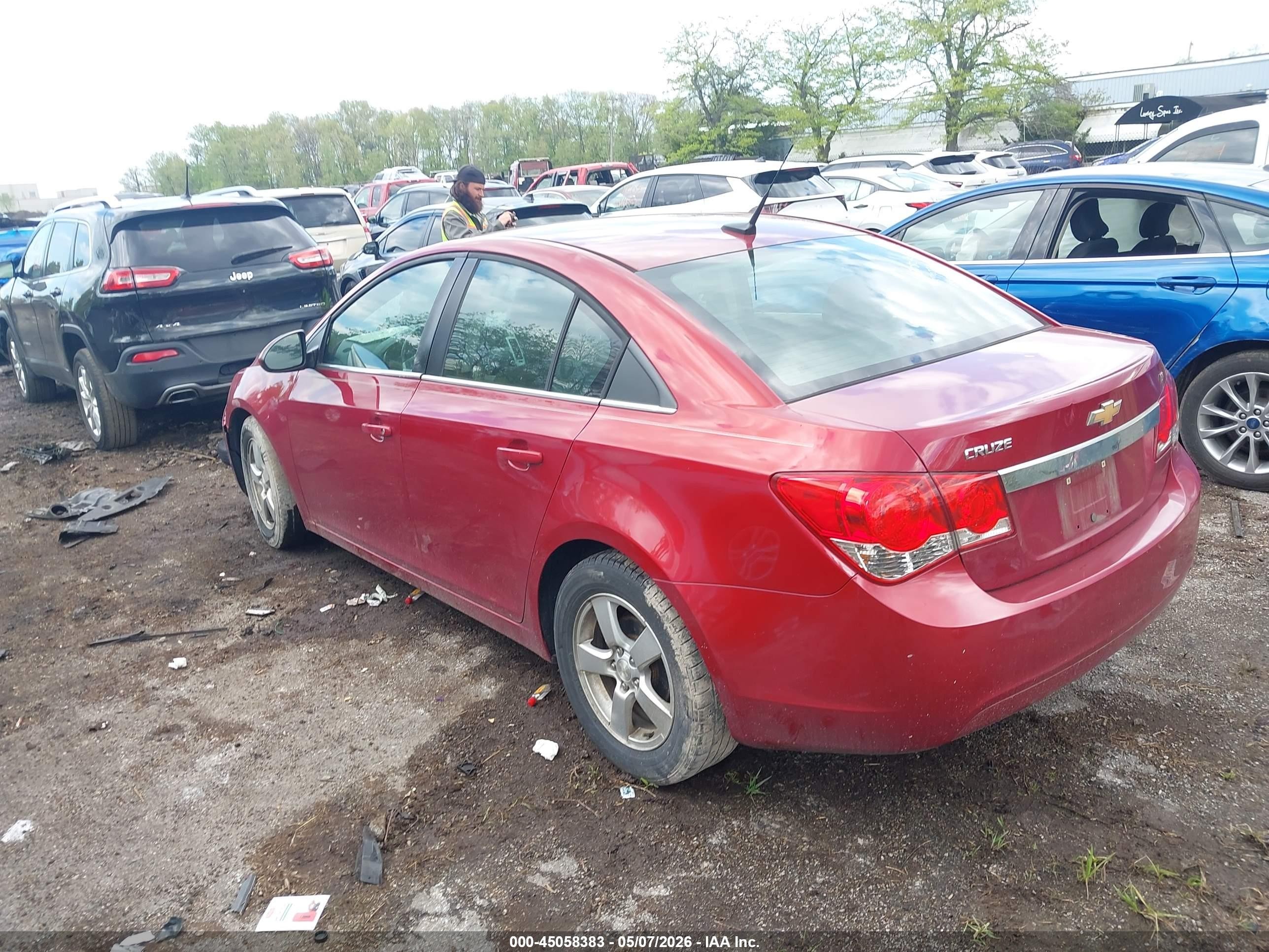 2014 Chevrolet Cruze 1lt Auto Красный vin: 1G1PC5SB6E7370331