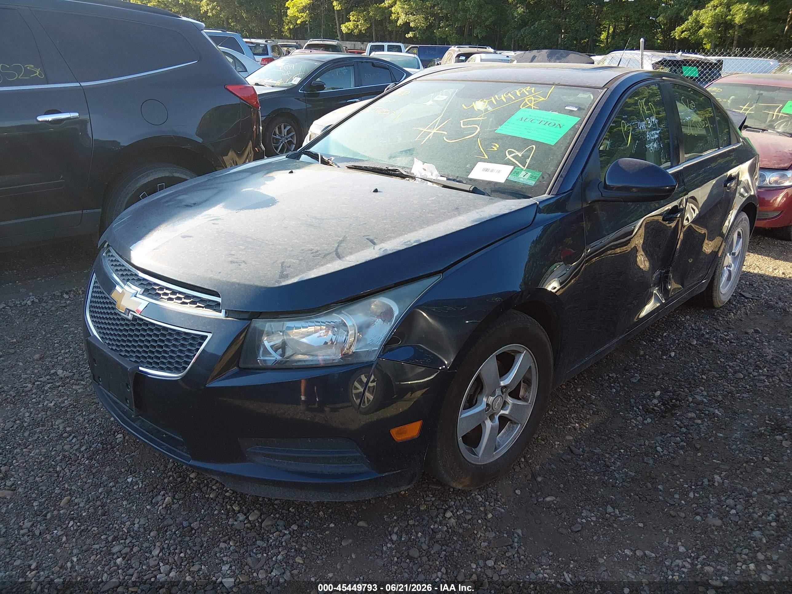 2014 Chevrolet Cruze 1lt Auto Blue vin: 1G1PC5SB6E7456481