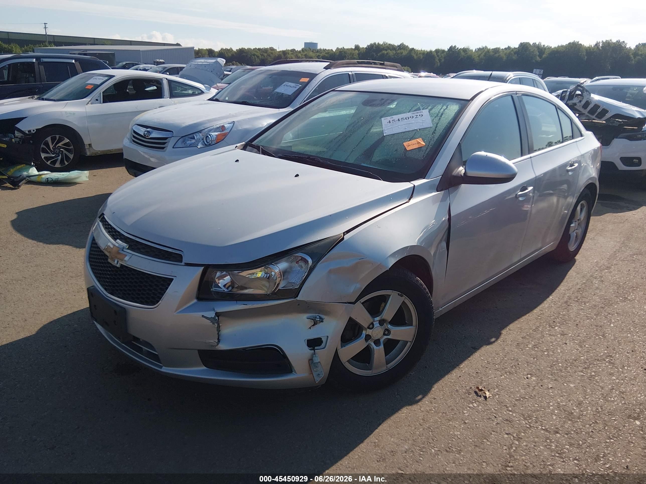 2014 Chevrolet Cruze 1lt Auto Silver vin: 1G1PC5SB6E7469232