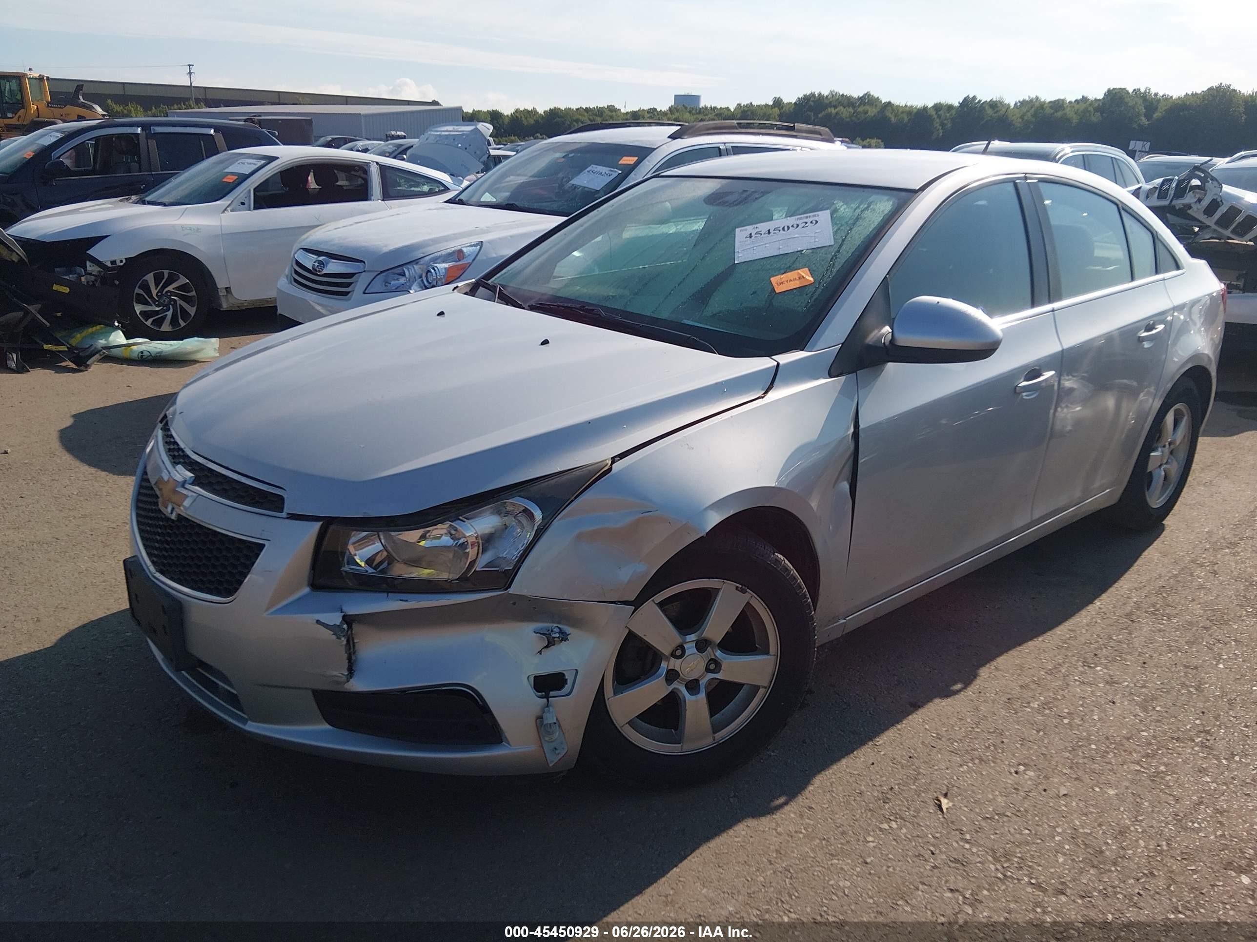2014 Chevrolet Cruze 1lt Auto Silver vin: 1G1PC5SB6E7469232
