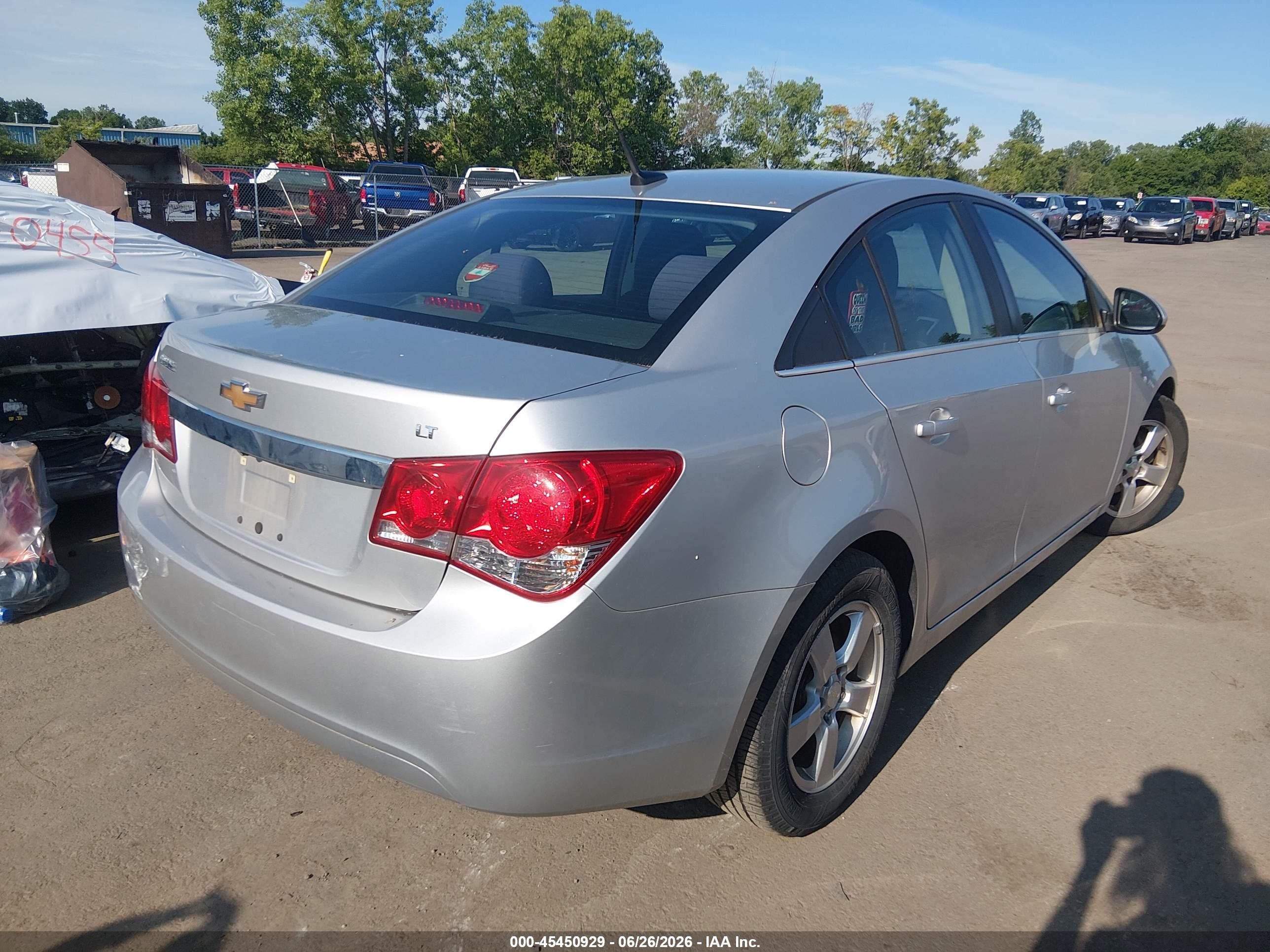2014 Chevrolet Cruze 1lt Auto Silver vin: 1G1PC5SB6E7469232