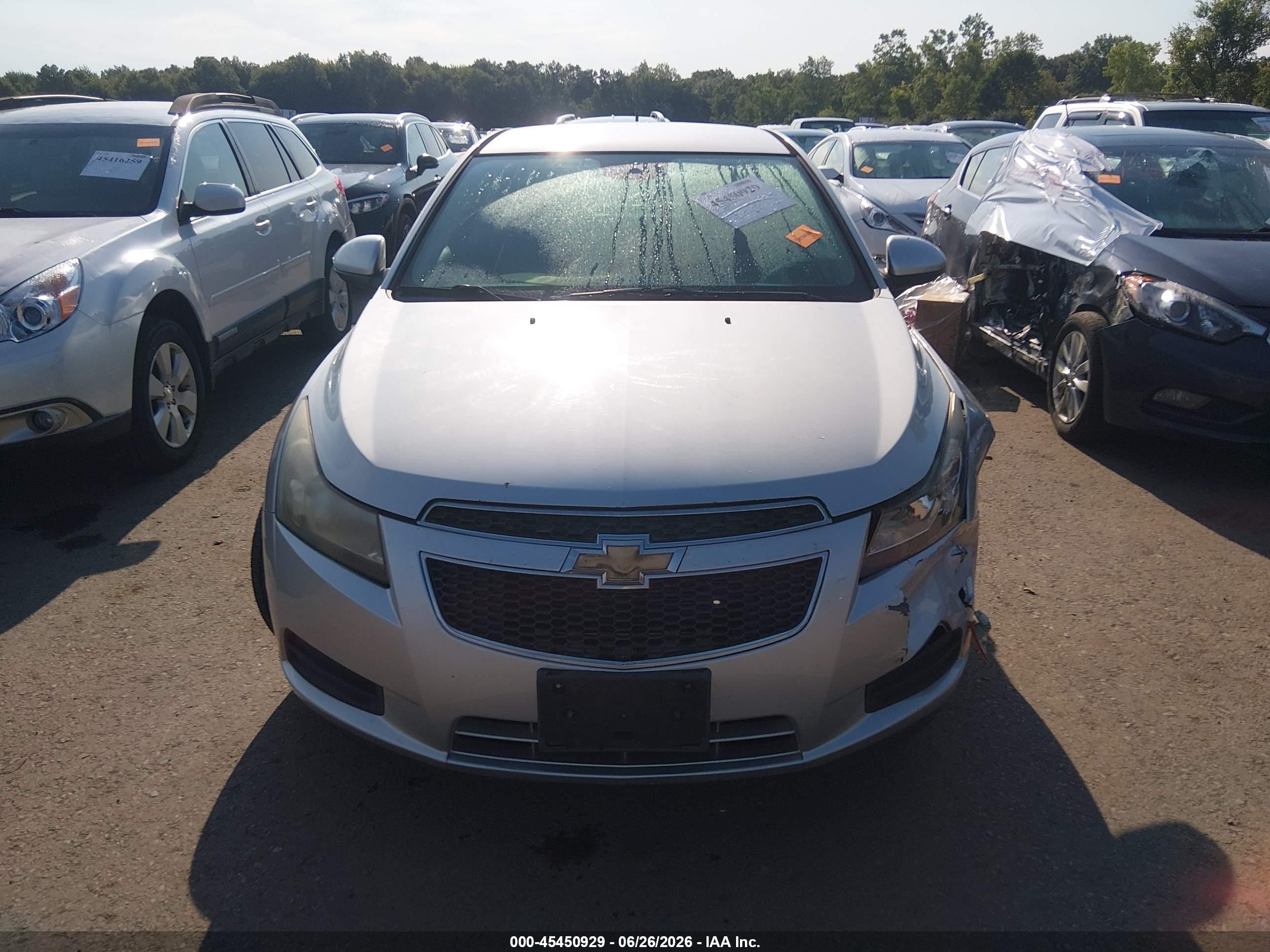 2014 Chevrolet Cruze 1lt Auto Silver vin: 1G1PC5SB6E7469232