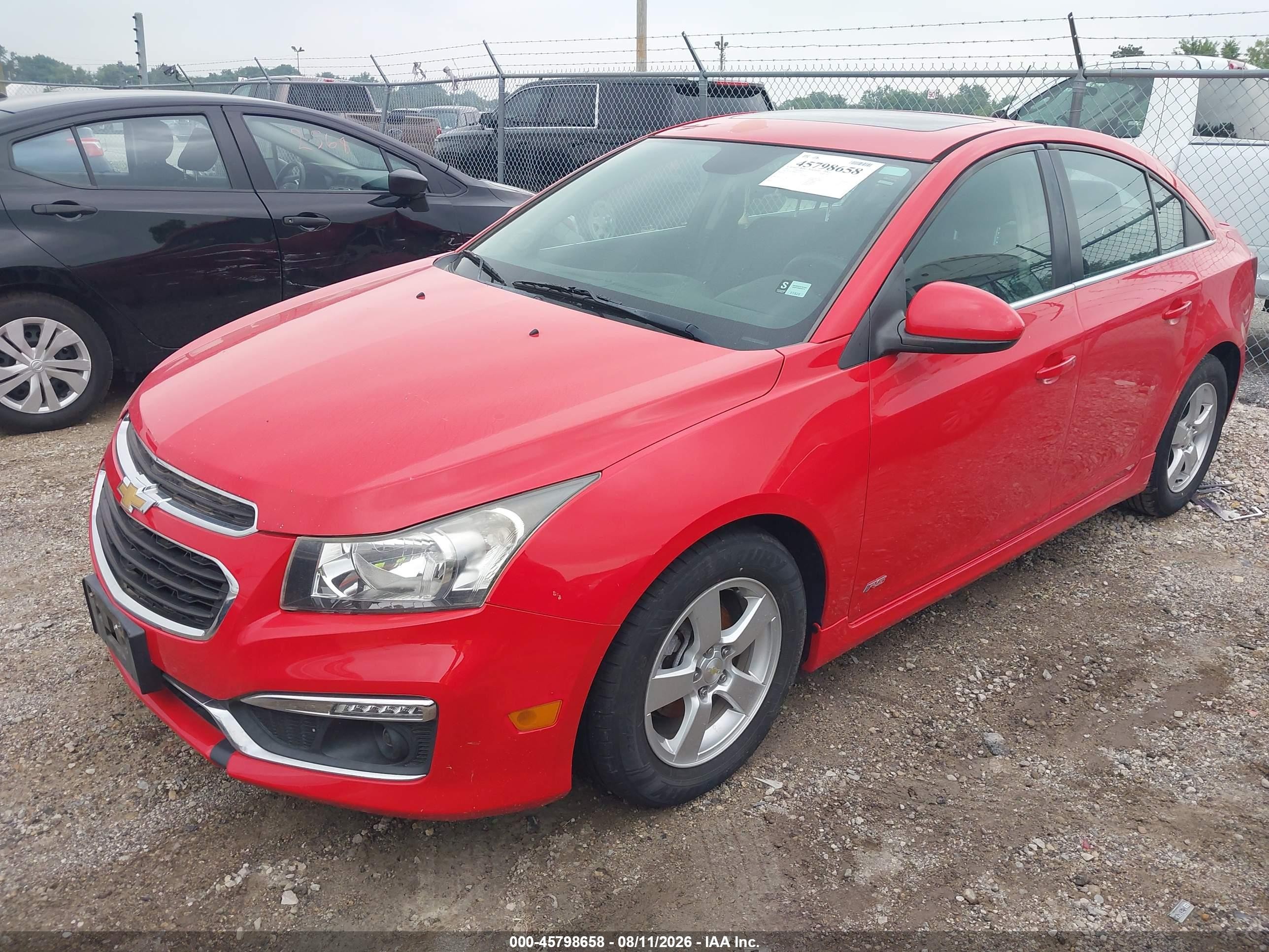 2015 Chevrolet Cruze 1lt Auto Red vin: 1G1PC5SB6F7177761