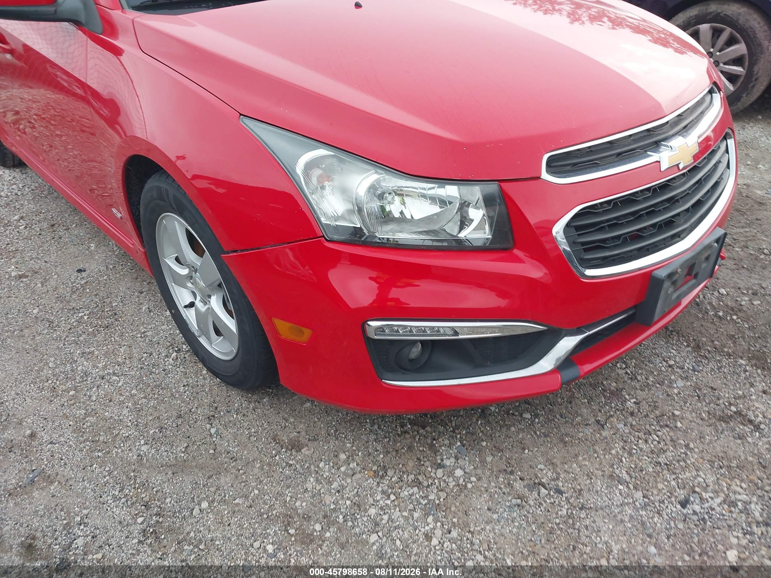 2015 Chevrolet Cruze 1lt Auto Red vin: 1G1PC5SB6F7177761