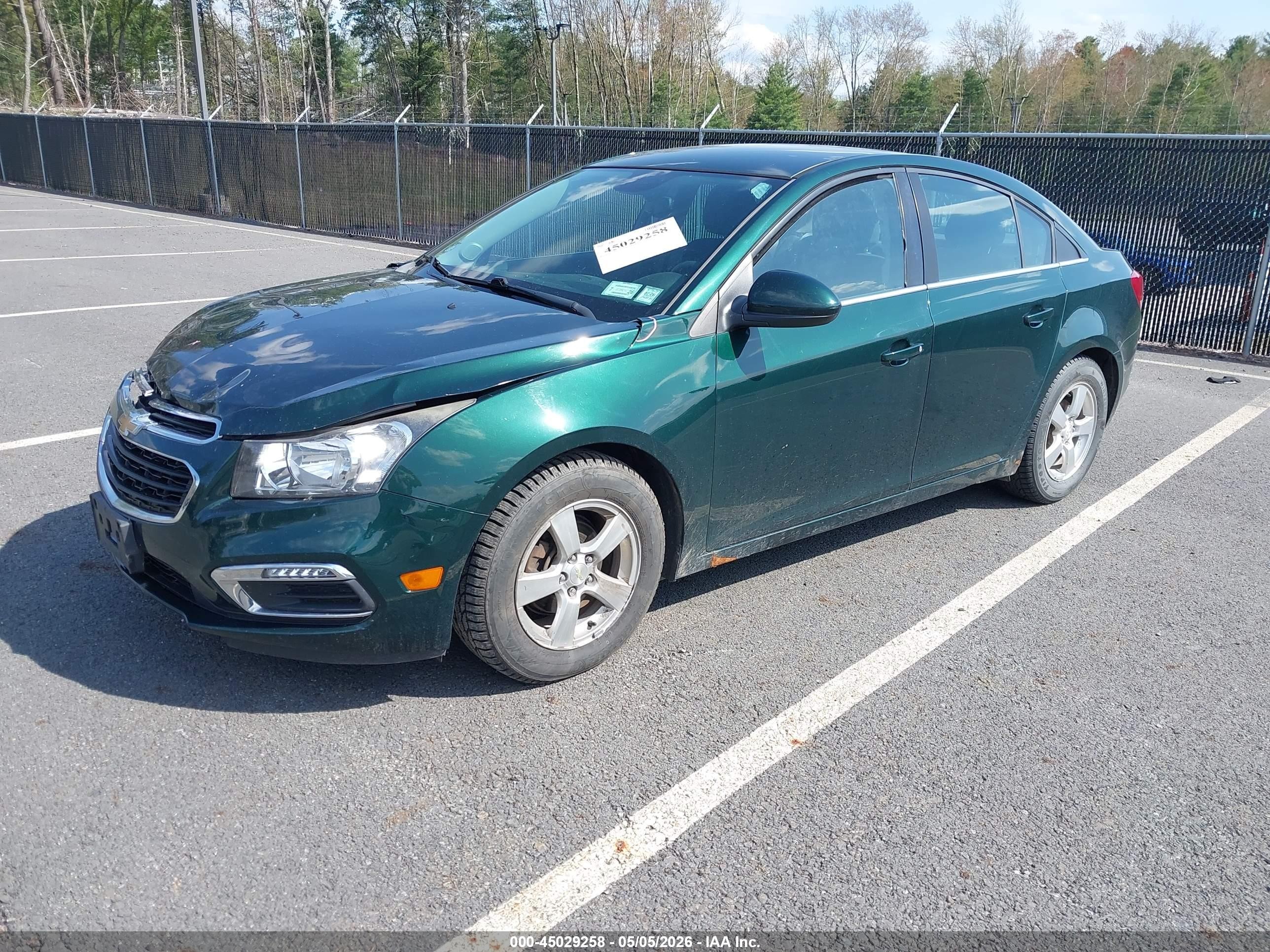 2015 Chevrolet Cruze 1lt Auto Green vin: 1G1PC5SB6F7180370