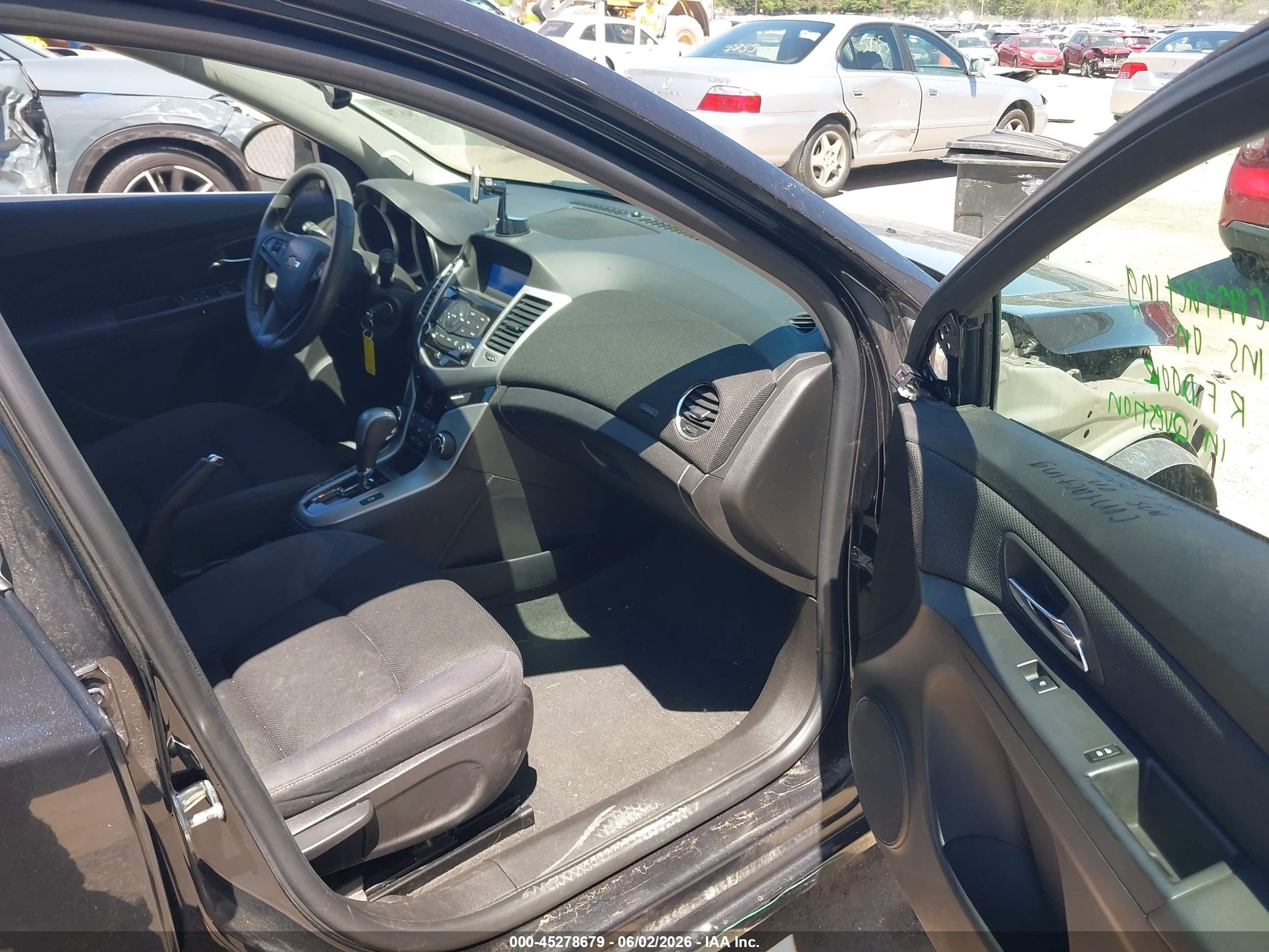 2015 Chevrolet Cruze 1lt Auto Black vin: 1G1PC5SB6F7192504