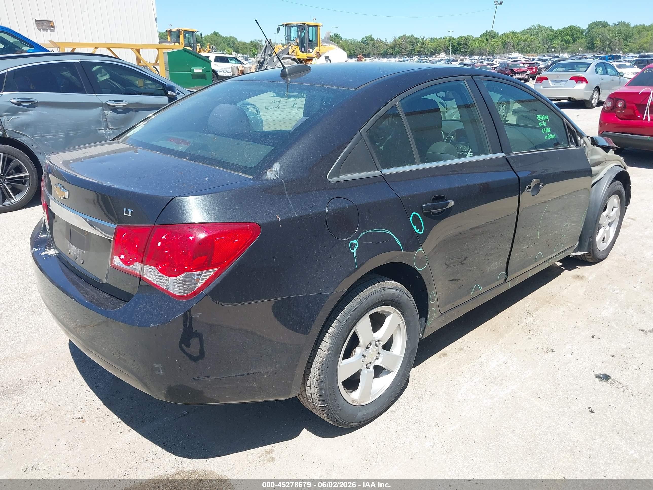 2015 Chevrolet Cruze 1lt Auto Black vin: 1G1PC5SB6F7192504