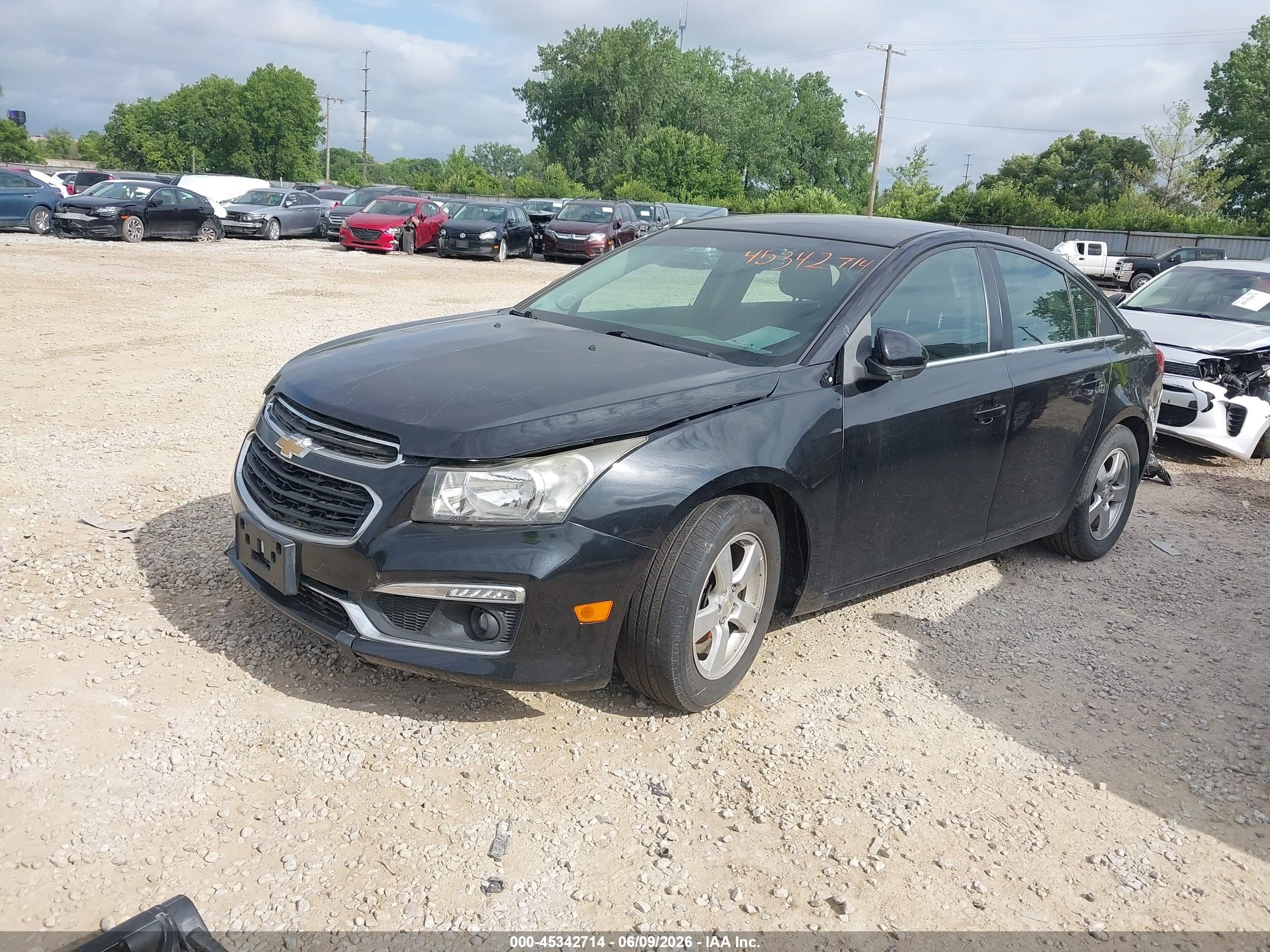 2015 Chevrolet Cruze 1lt Auto Black vin: 1G1PC5SB6F7215876