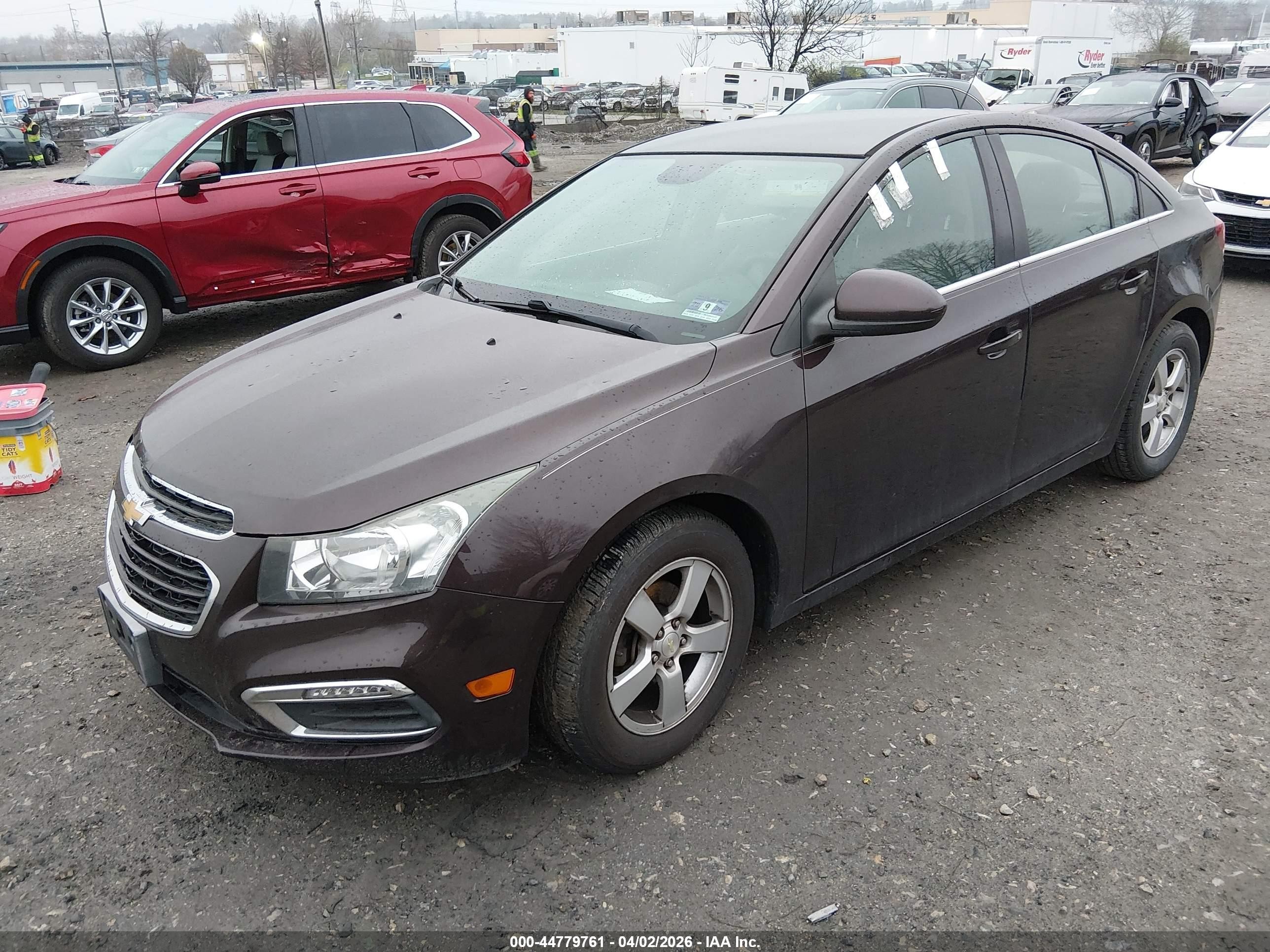 2015 Chevrolet Cruze 1lt Auto Burgundy vin: 1G1PC5SB6F7247372