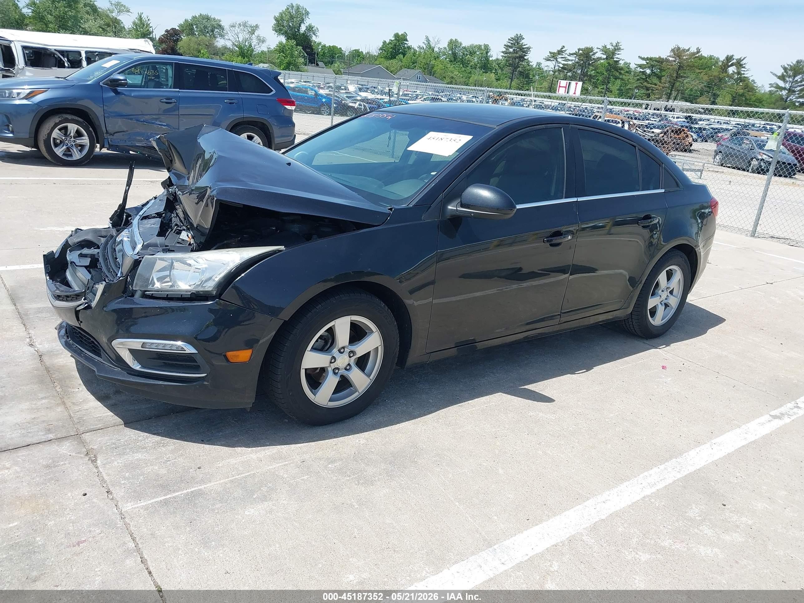 2015 Chevrolet Cruze 1lt Auto Black vin: 1G1PC5SB6F7256170
