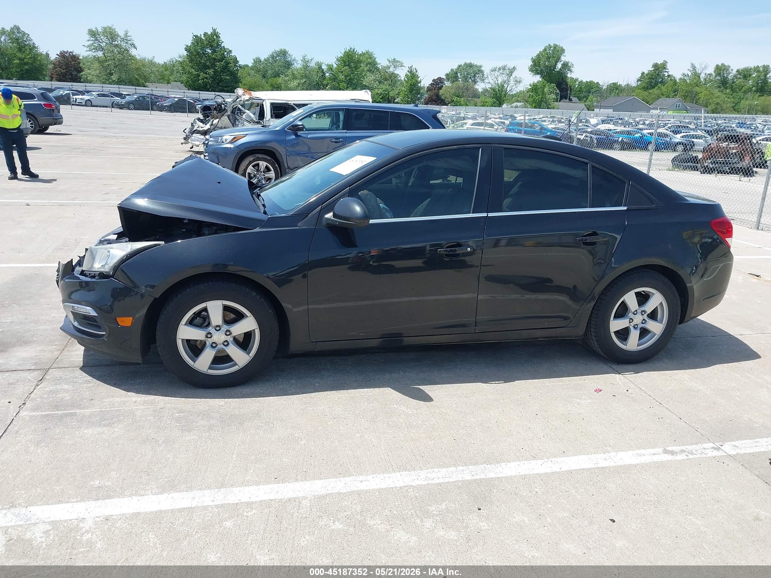 2015 Chevrolet Cruze 1lt Auto Black vin: 1G1PC5SB6F7256170