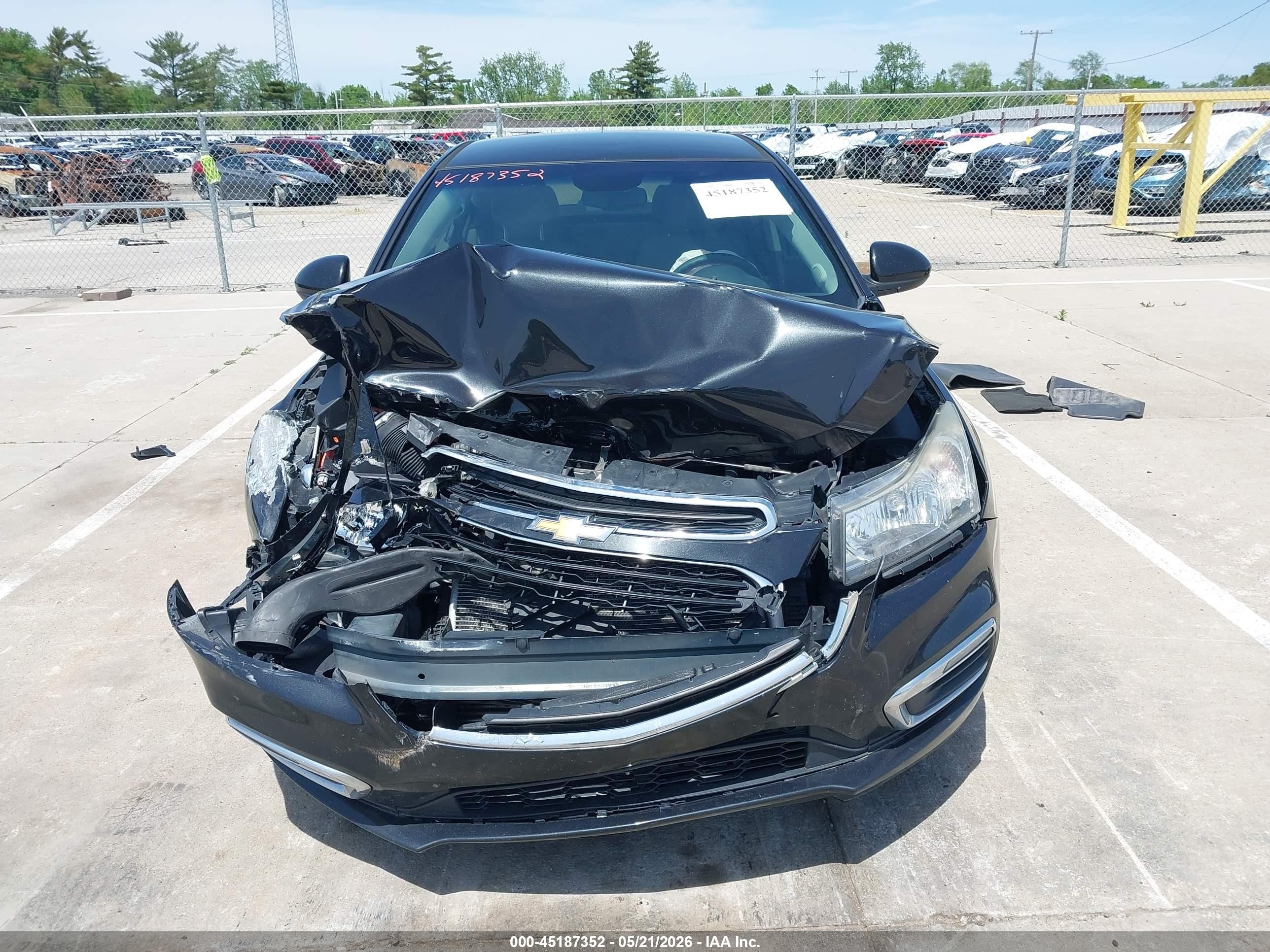 2015 Chevrolet Cruze 1lt Auto Black vin: 1G1PC5SB6F7256170