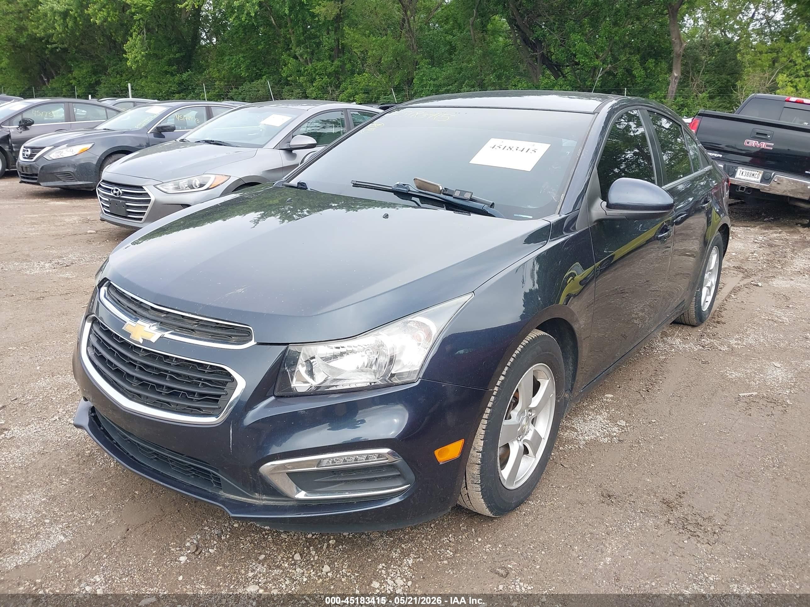 2015 Chevrolet Cruze 1lt Auto Dark Blue vin: 1G1PC5SB6F7286348