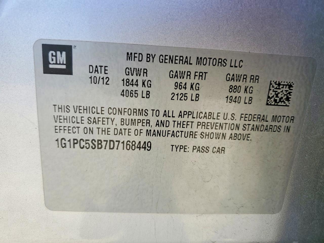 2013 Chevrolet Cruze Lt Silver vin: 1G1PC5SB7D7168449