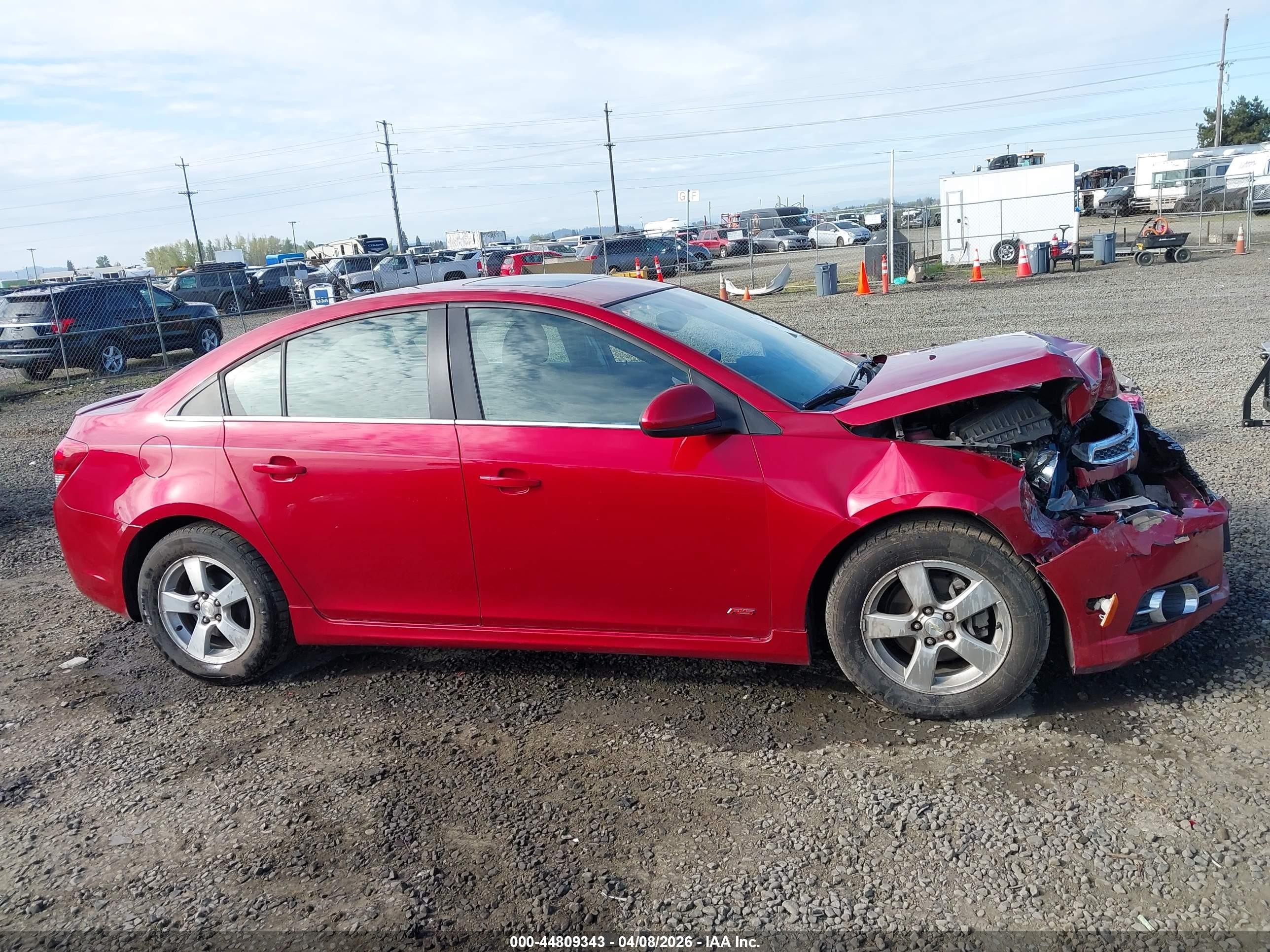 2013 Chevrolet Cruze 1lt Auto Red vin: 1G1PC5SB7D7170489