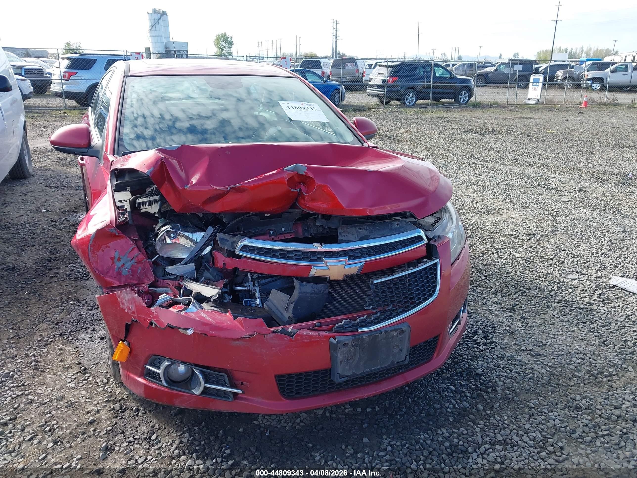 2013 Chevrolet Cruze 1lt Auto Red vin: 1G1PC5SB7D7170489