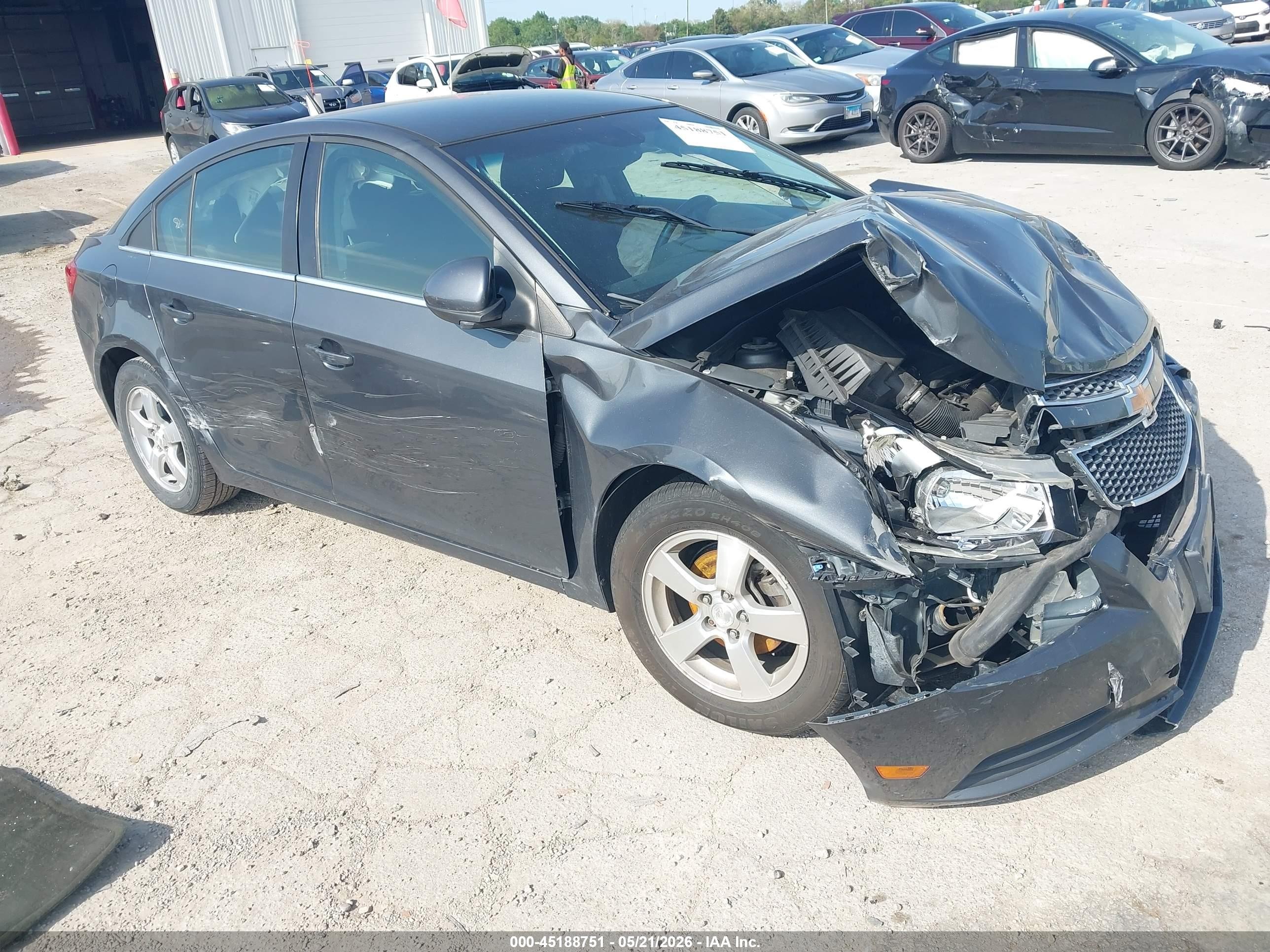 2013 Chevrolet Cruze 1lt Auto Gray vin: 1G1PC5SB7D7188474