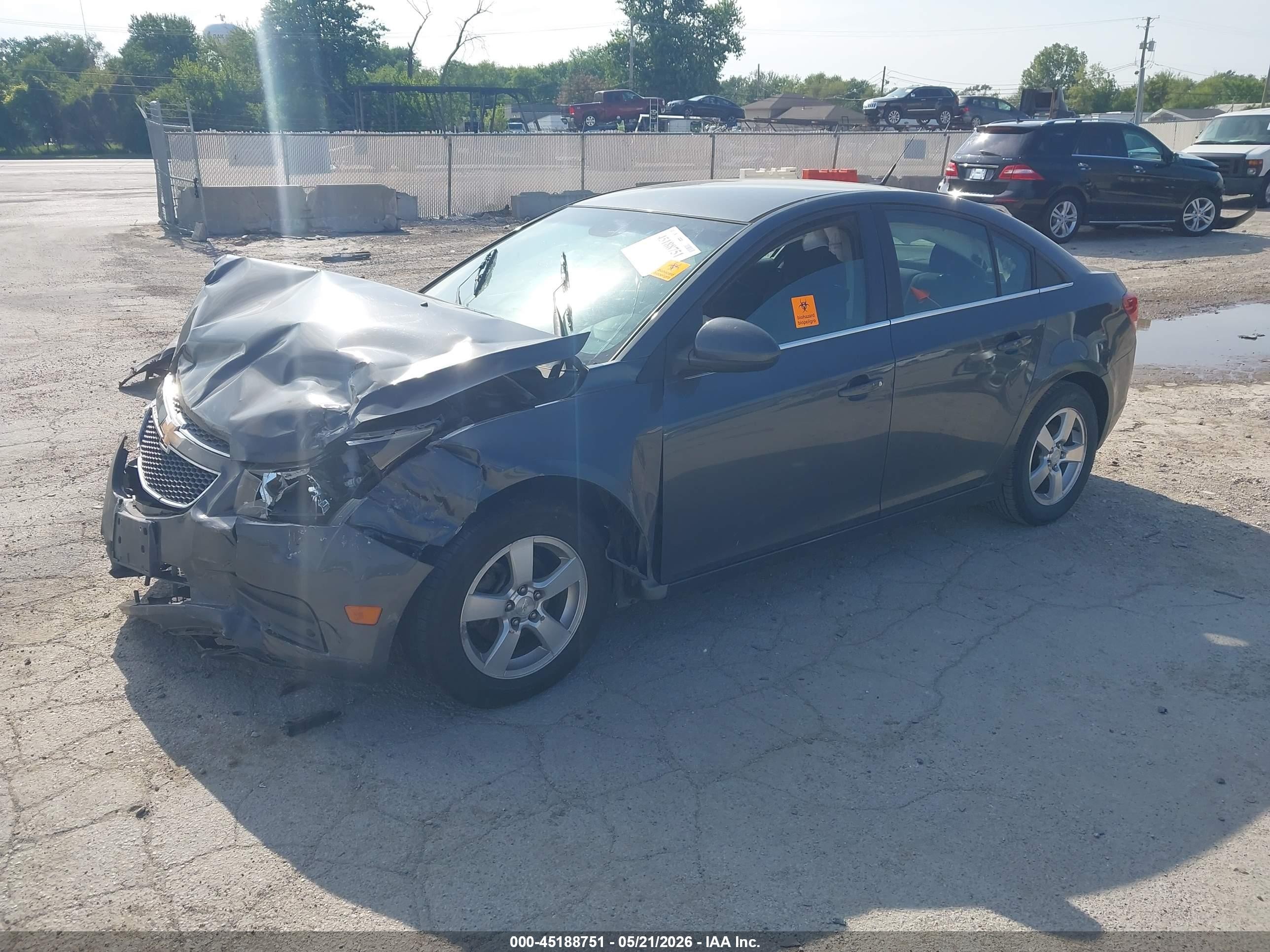 2013 Chevrolet Cruze 1lt Auto Gray vin: 1G1PC5SB7D7188474