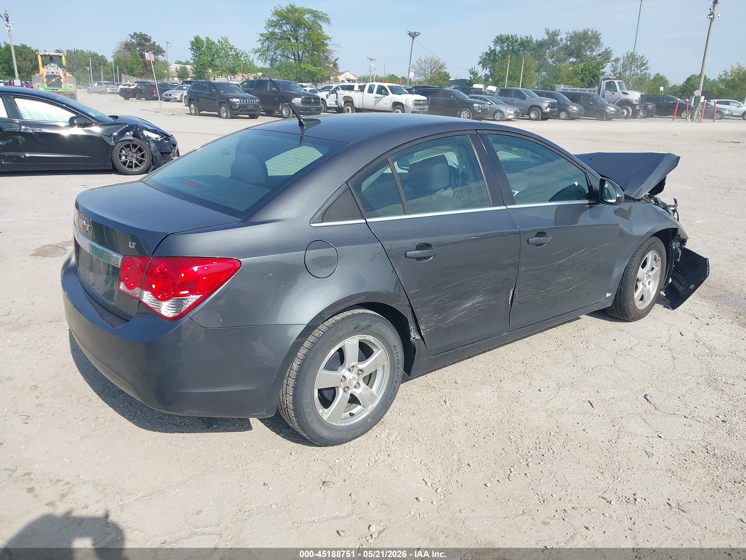 2013 Chevrolet Cruze 1lt Auto Gray vin: 1G1PC5SB7D7188474