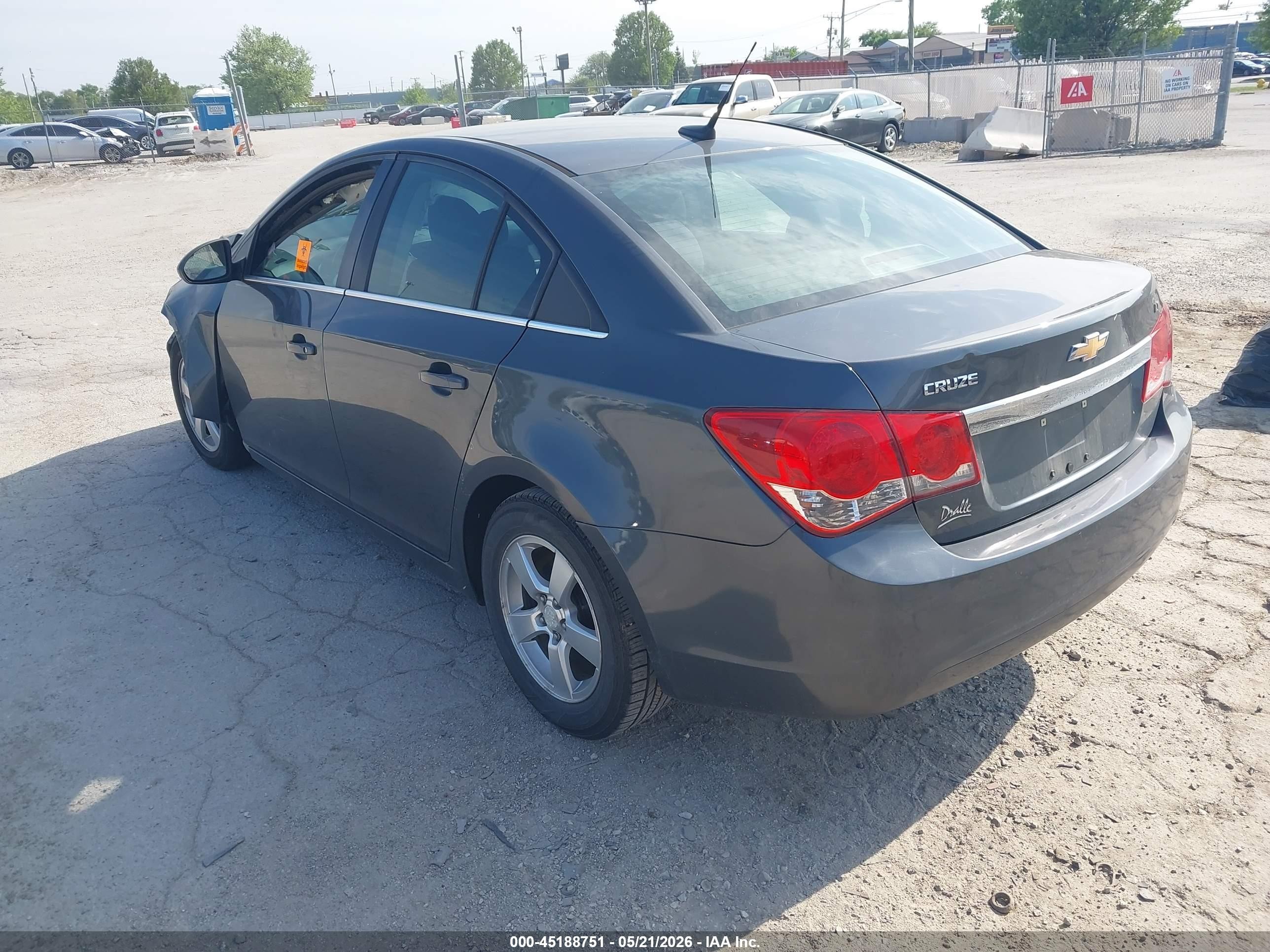 2013 Chevrolet Cruze 1lt Auto Gray vin: 1G1PC5SB7D7188474