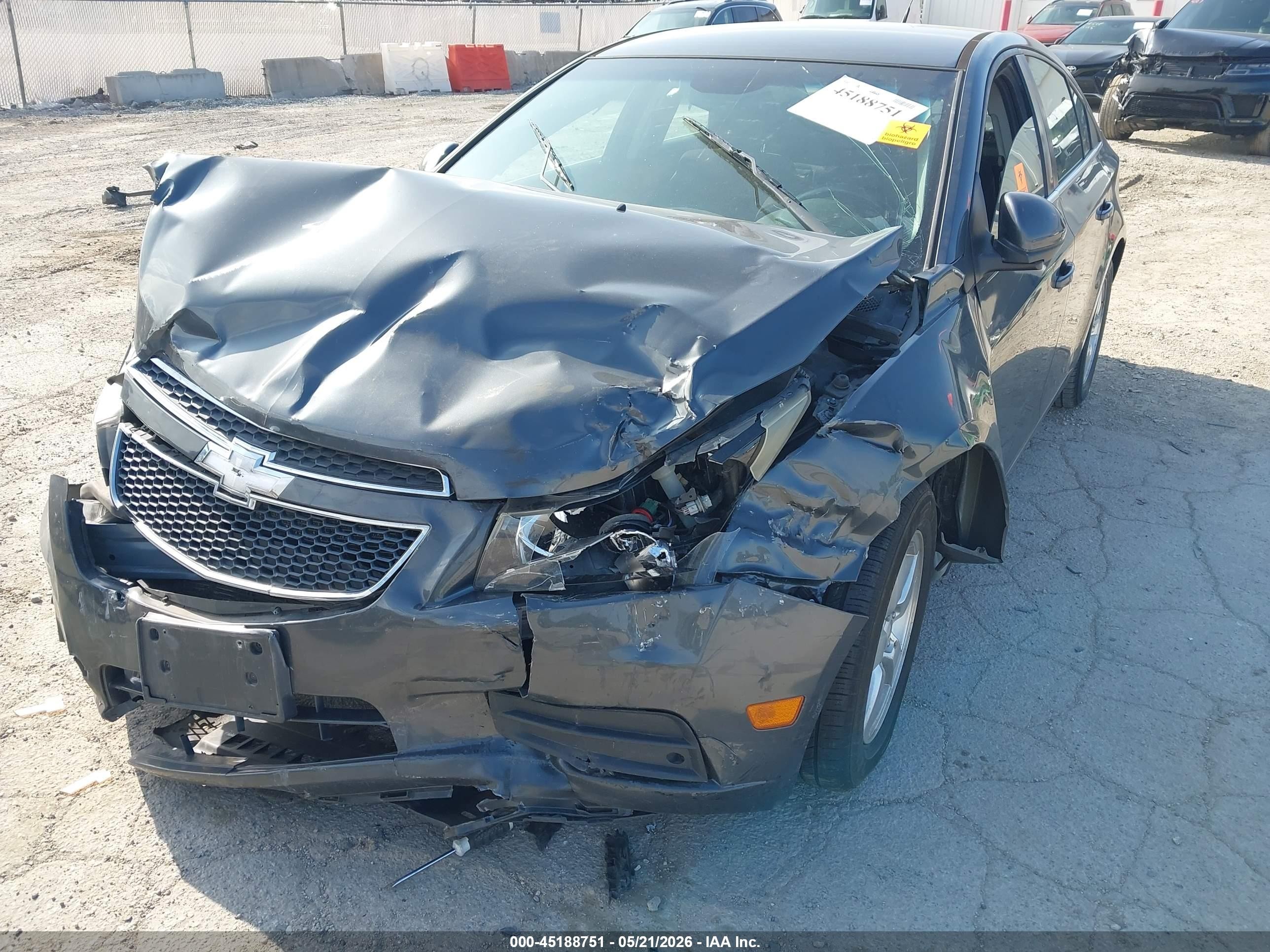2013 Chevrolet Cruze 1lt Auto Gray vin: 1G1PC5SB7D7188474