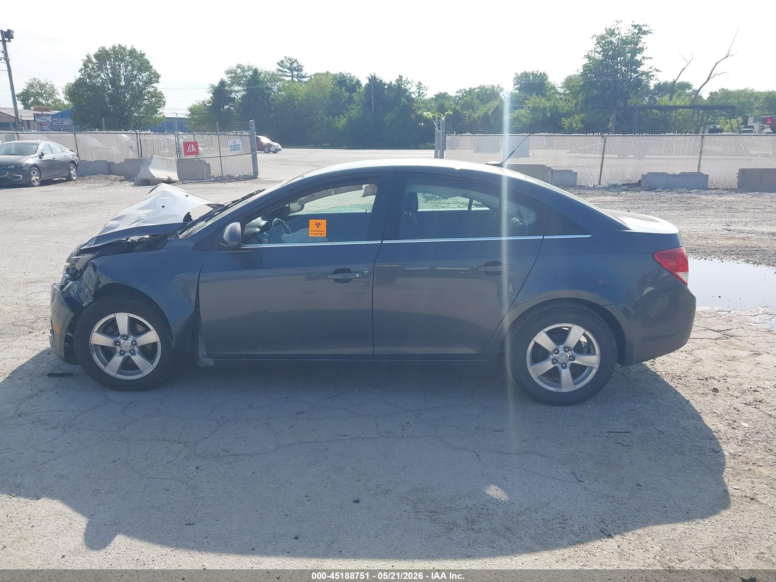 2013 Chevrolet Cruze 1lt Auto Gray vin: 1G1PC5SB7D7188474