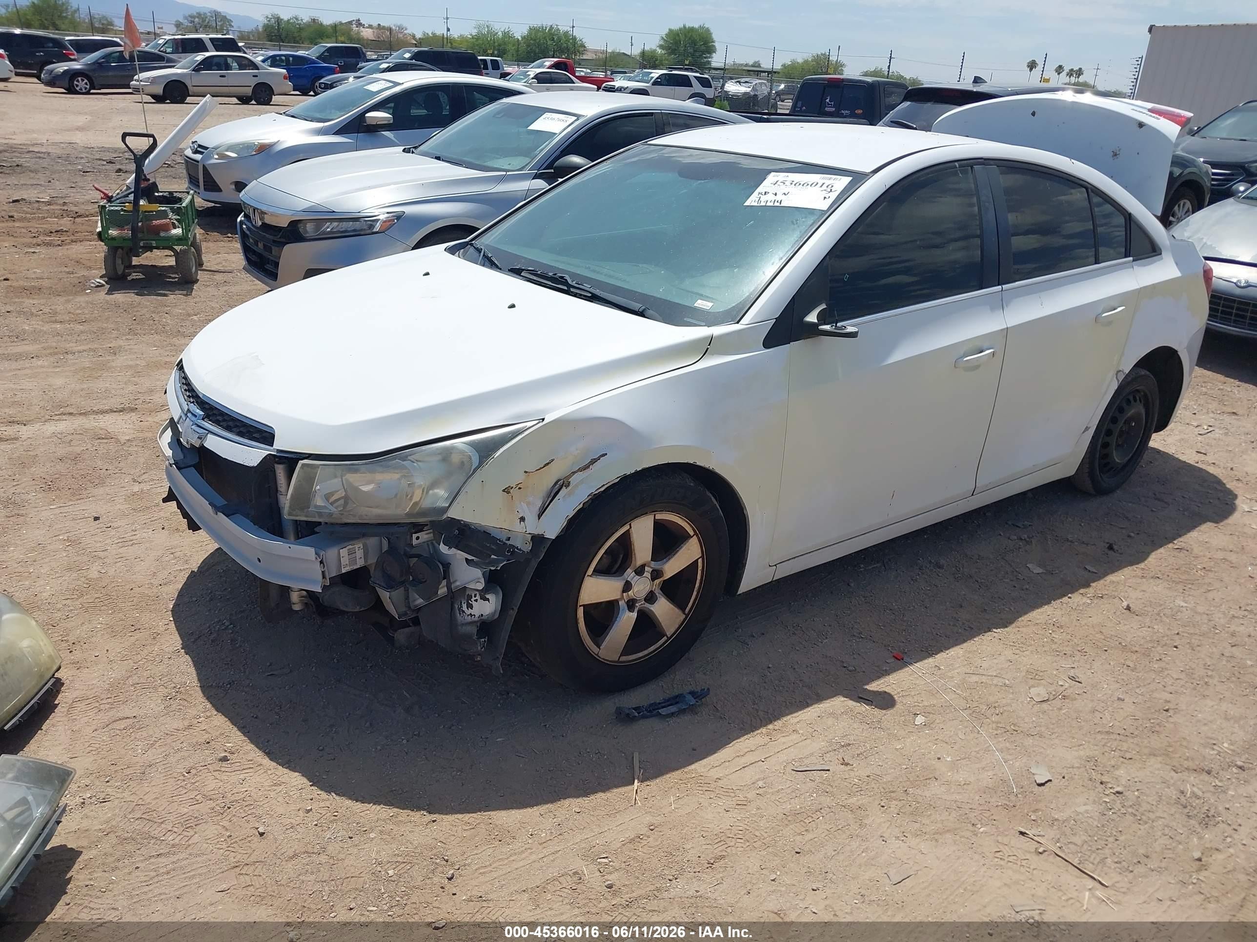 2013 Chevrolet Cruze 1lt Auto White vin: 1G1PC5SB7D7204446
