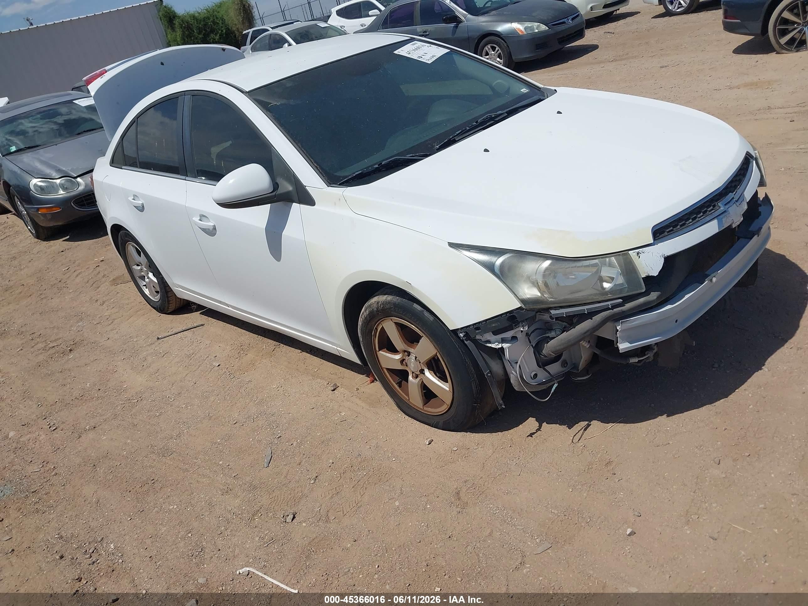 2013 Chevrolet Cruze 1lt Auto White vin: 1G1PC5SB7D7204446