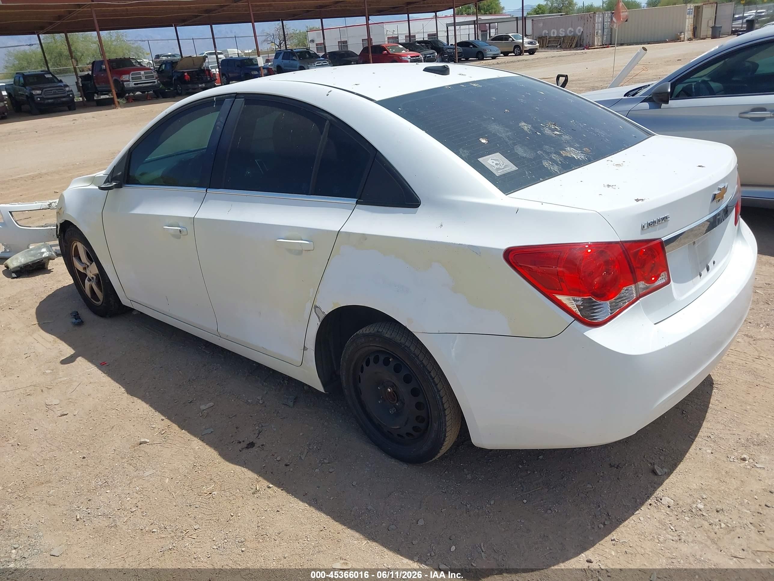 2013 Chevrolet Cruze 1lt Auto White vin: 1G1PC5SB7D7204446
