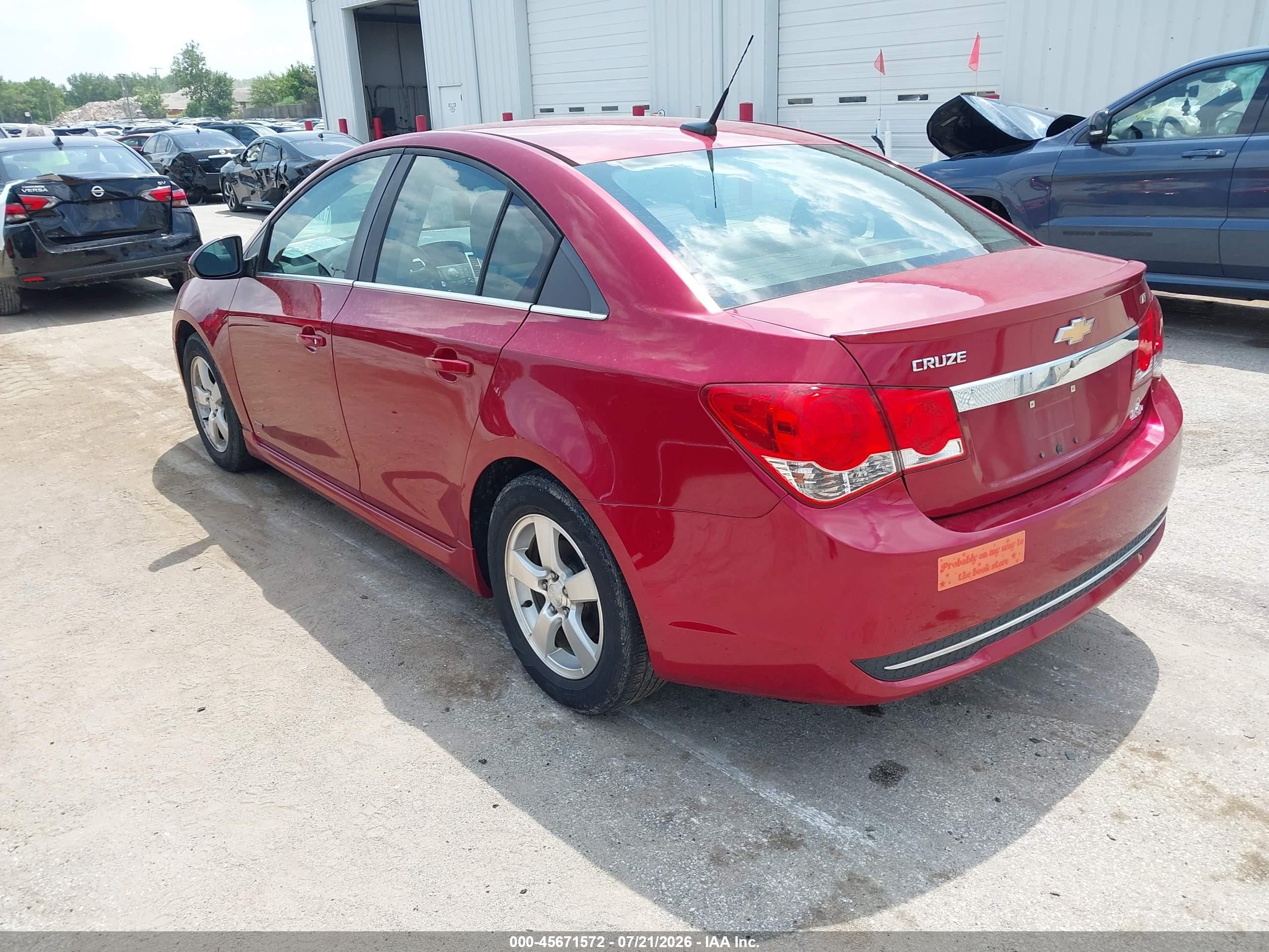 2014 Chevrolet Cruze 1lt Auto Red vin: 1G1PC5SB7E7106230