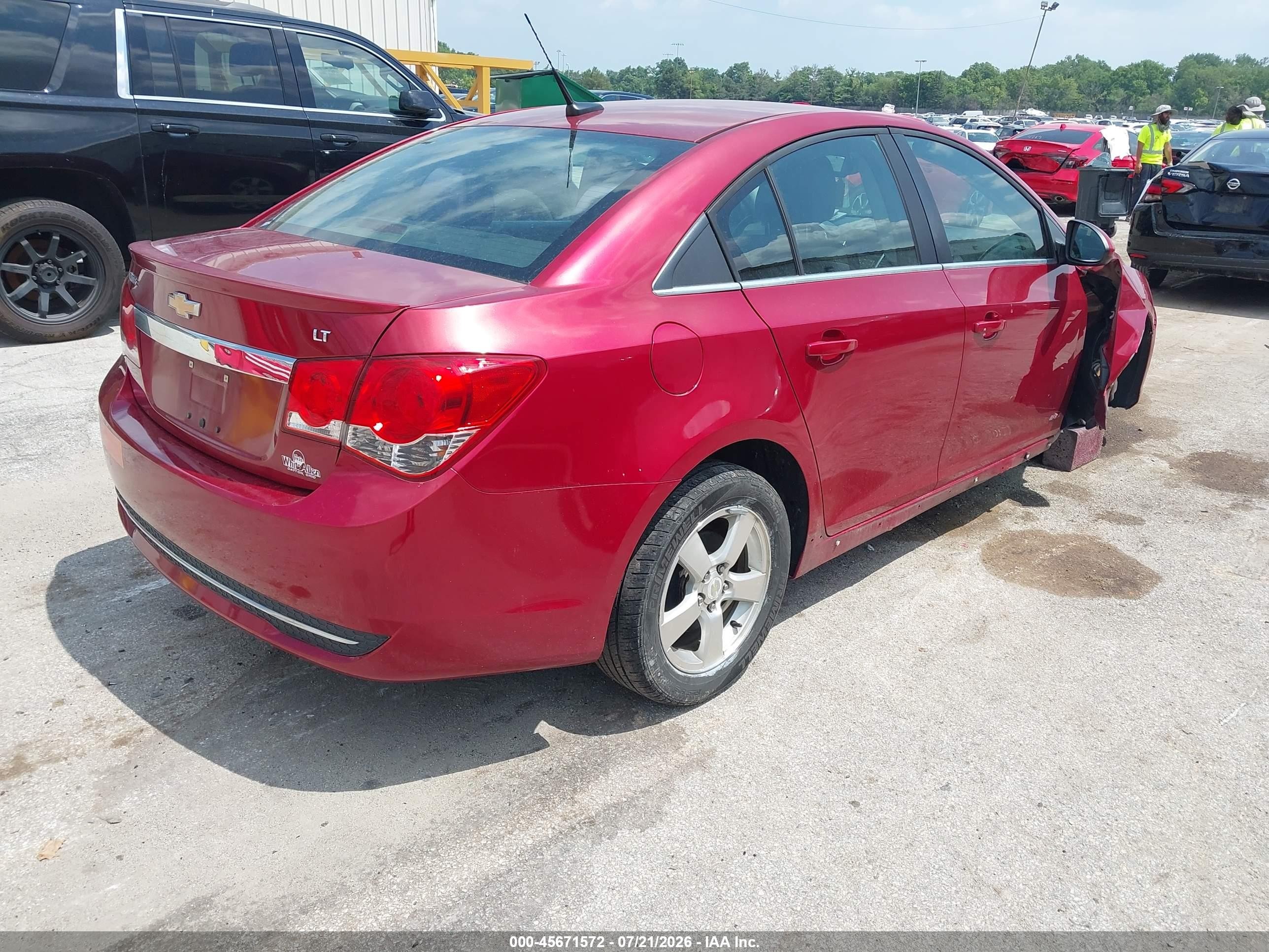 2014 Chevrolet Cruze 1lt Auto Red vin: 1G1PC5SB7E7106230