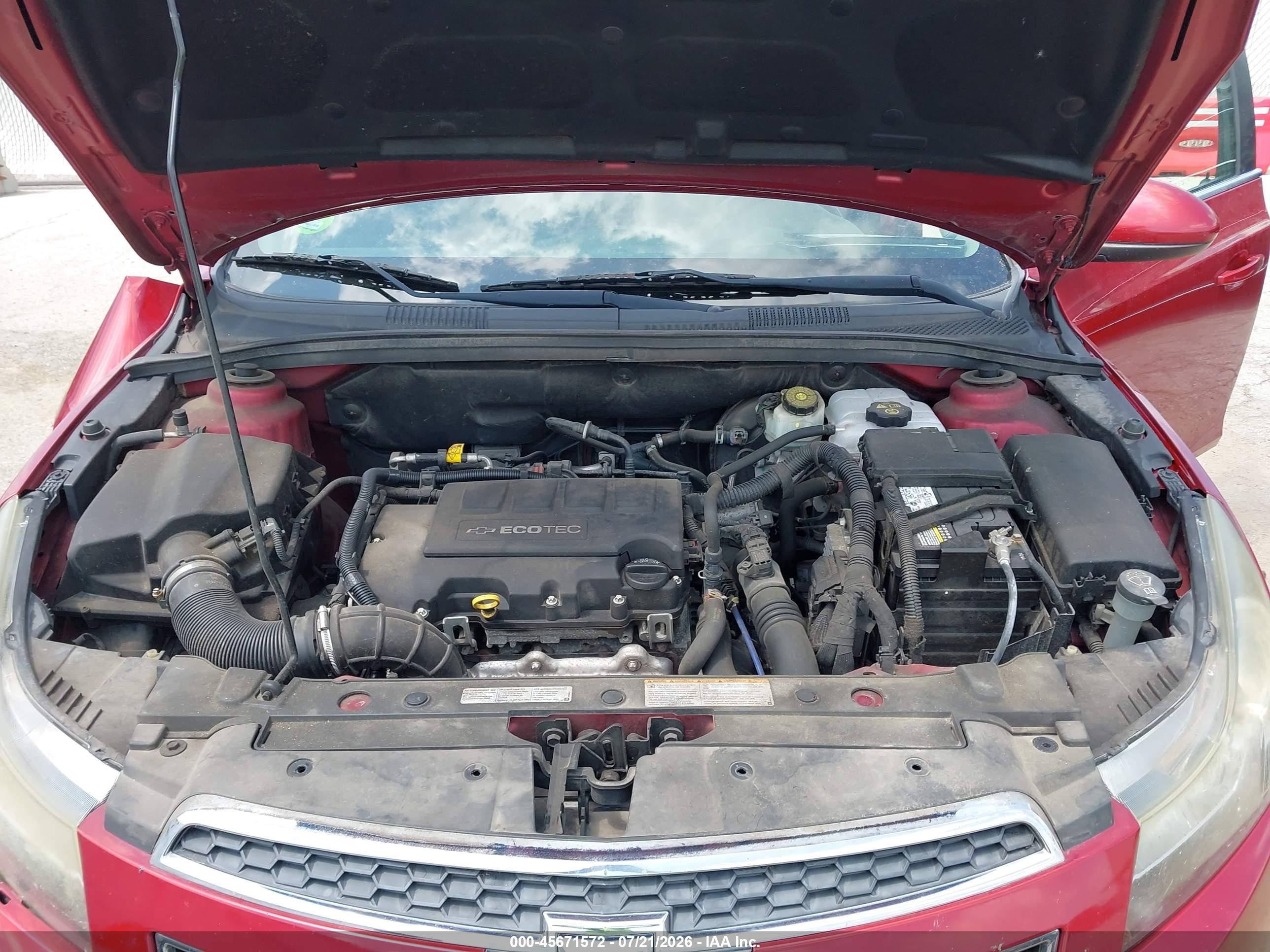 2014 Chevrolet Cruze 1lt Auto Red vin: 1G1PC5SB7E7106230