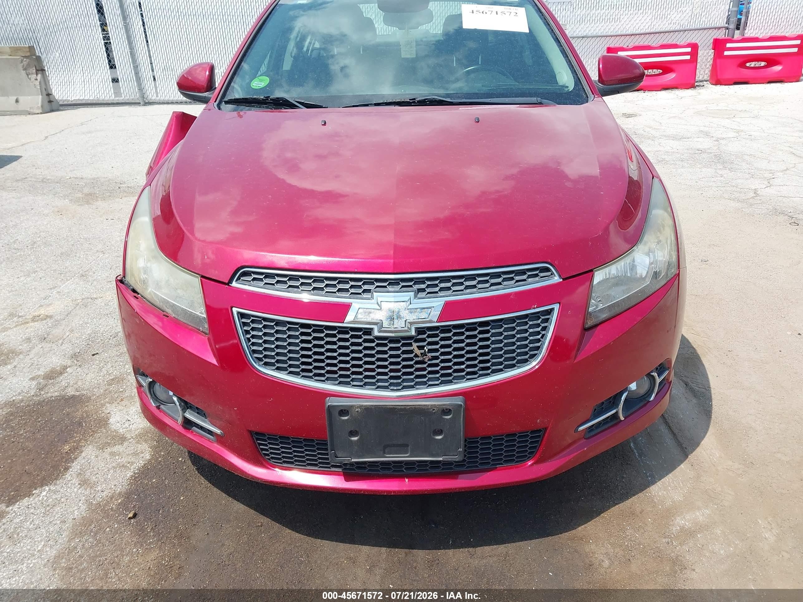 2014 Chevrolet Cruze 1lt Auto Red vin: 1G1PC5SB7E7106230