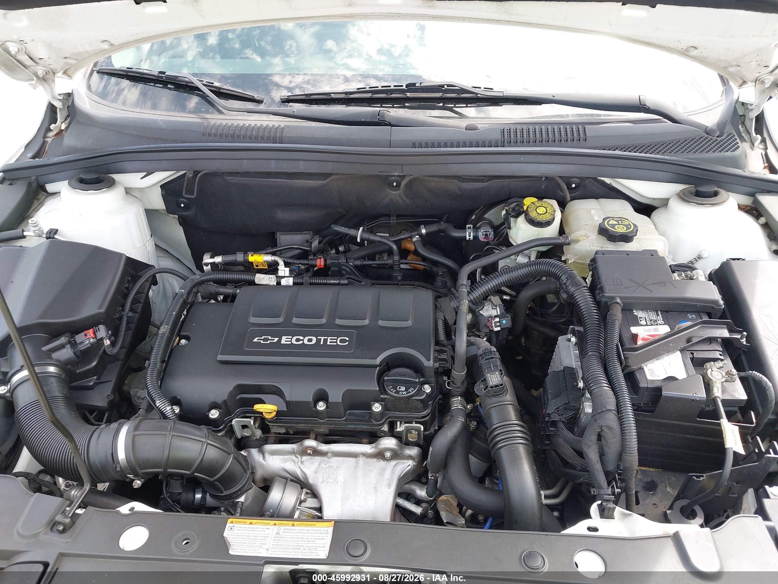 2014 Chevrolet Cruze 1lt Auto Белый vin: 1G1PC5SB7E7109144