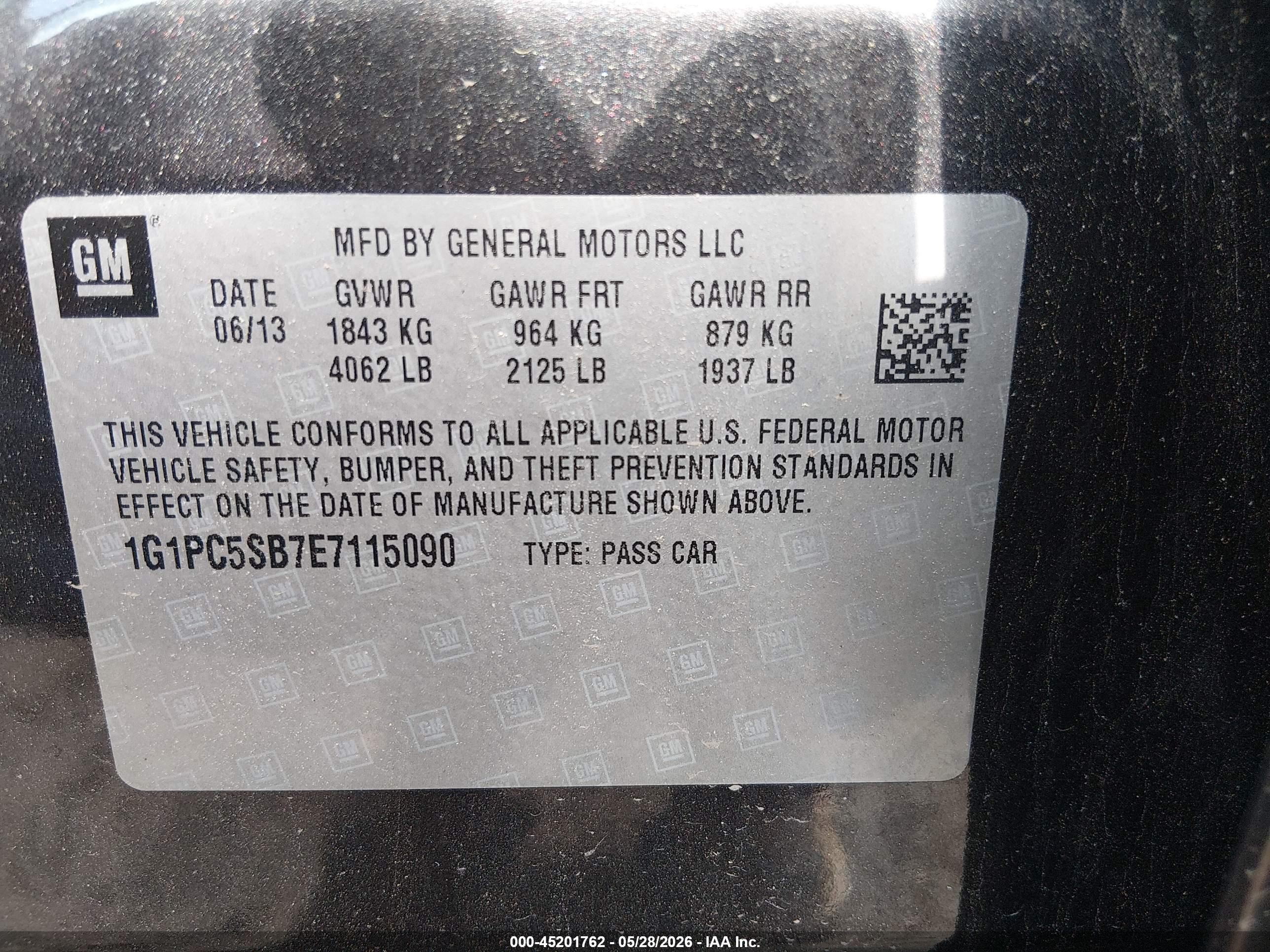 2014 Chevrolet Cruze 1lt Auto Gray vin: 1G1PC5SB7E7115090