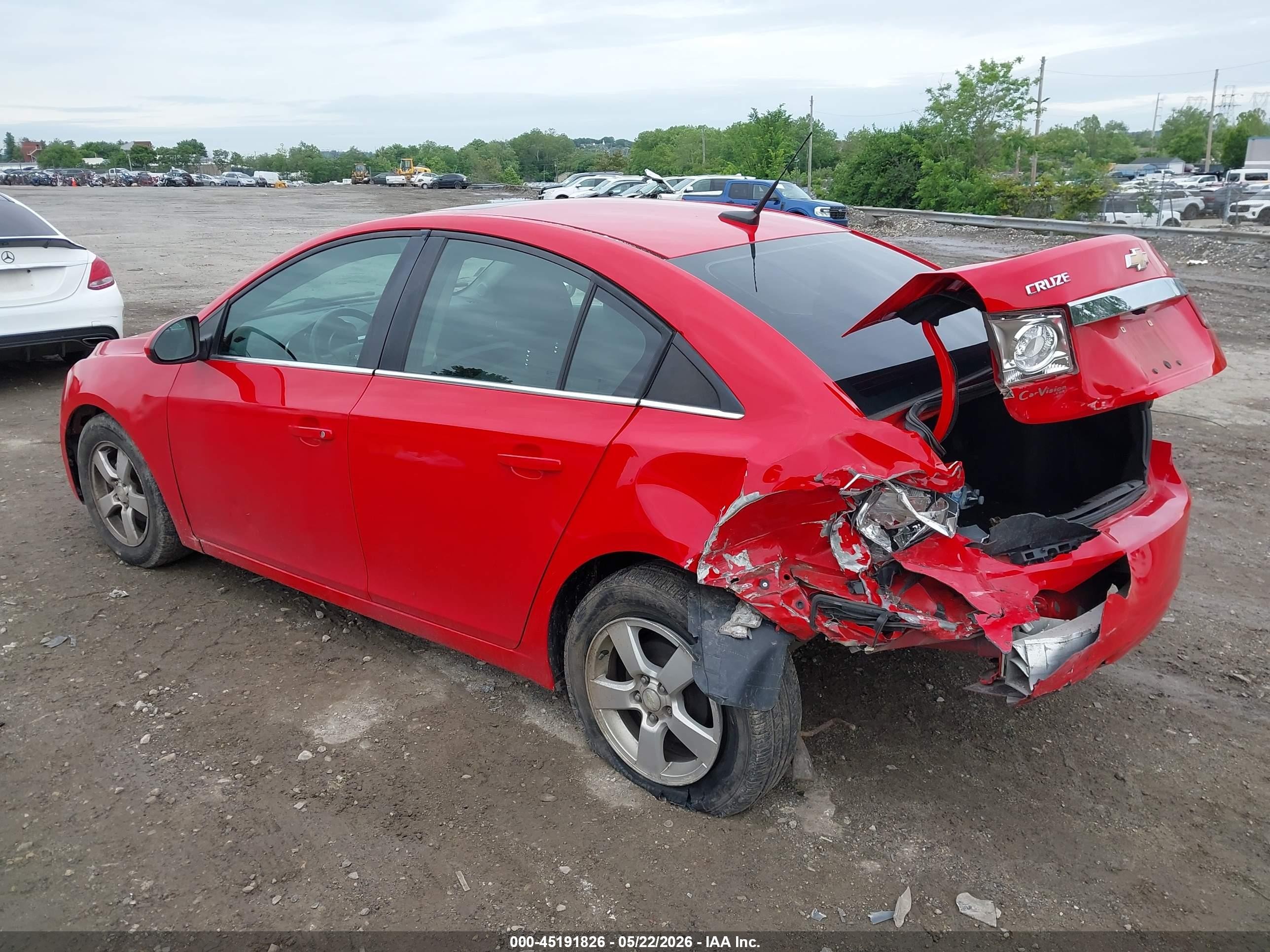 2014 Chevrolet Cruze 1lt Auto Red vin: 1G1PC5SB7E7317718