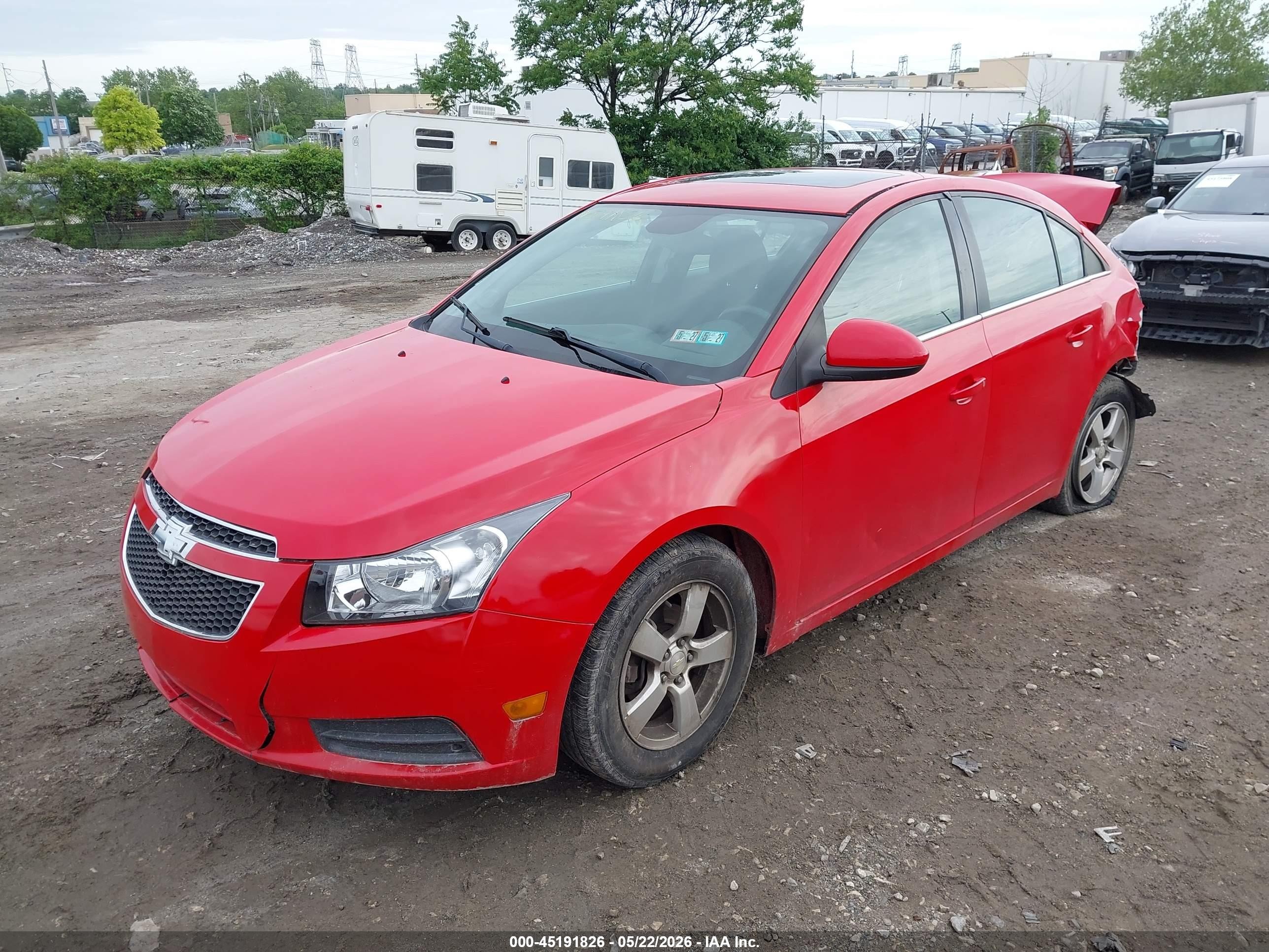 2014 Chevrolet Cruze 1lt Auto Red vin: 1G1PC5SB7E7317718