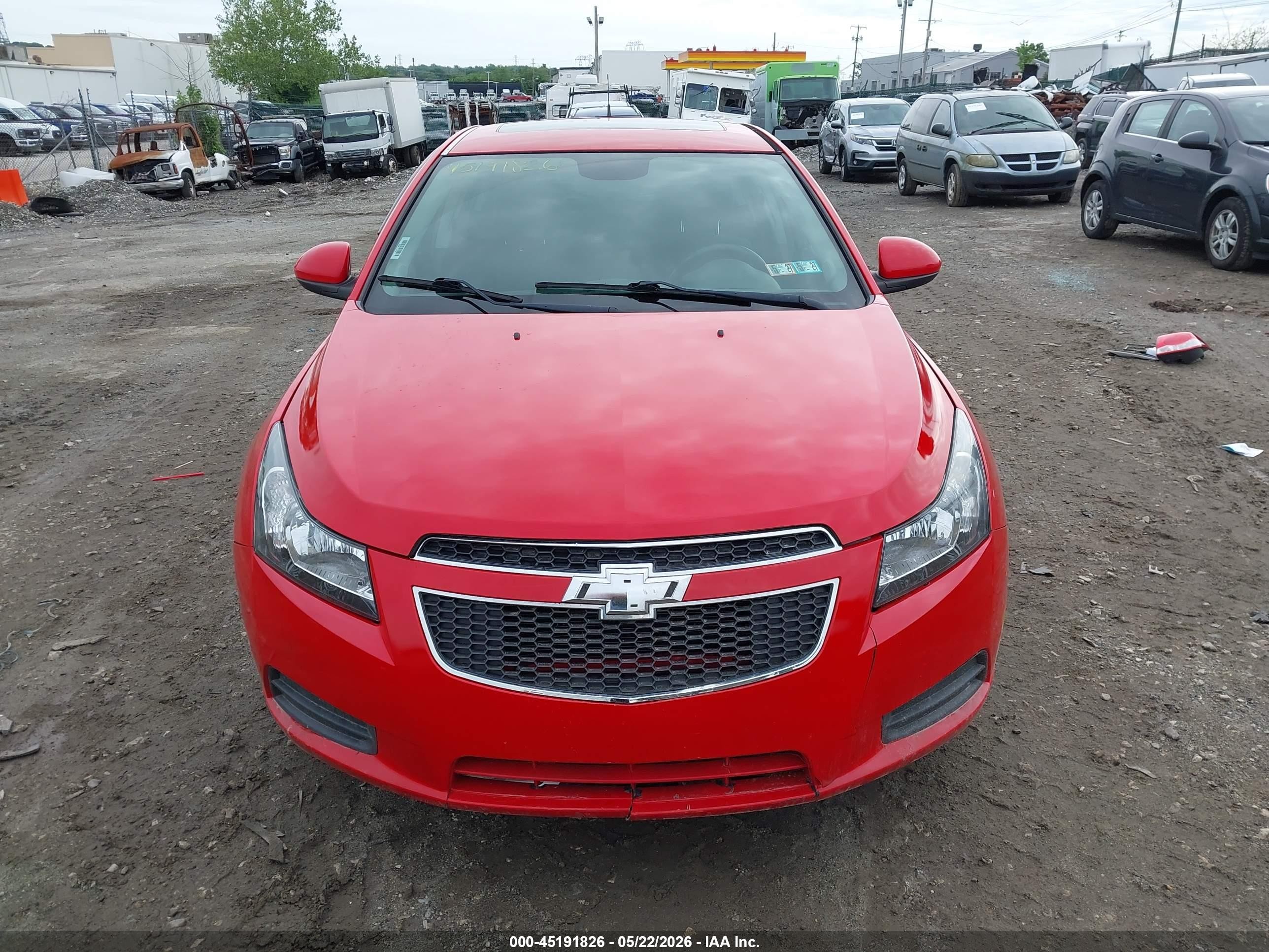 2014 Chevrolet Cruze 1lt Auto Red vin: 1G1PC5SB7E7317718