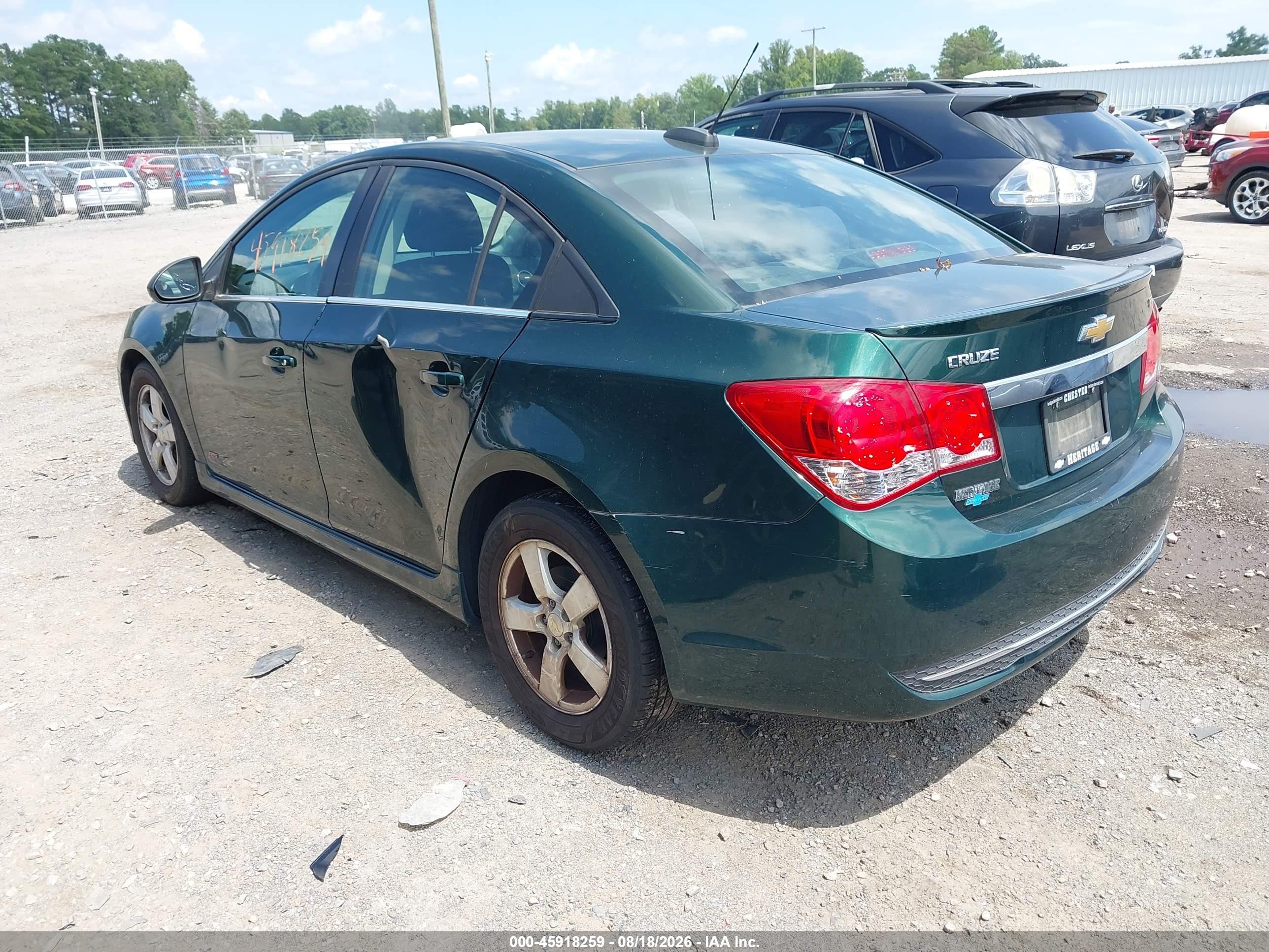 2015 Chevrolet Cruze 1lt Auto Green vin: 1G1PC5SB7F7112207