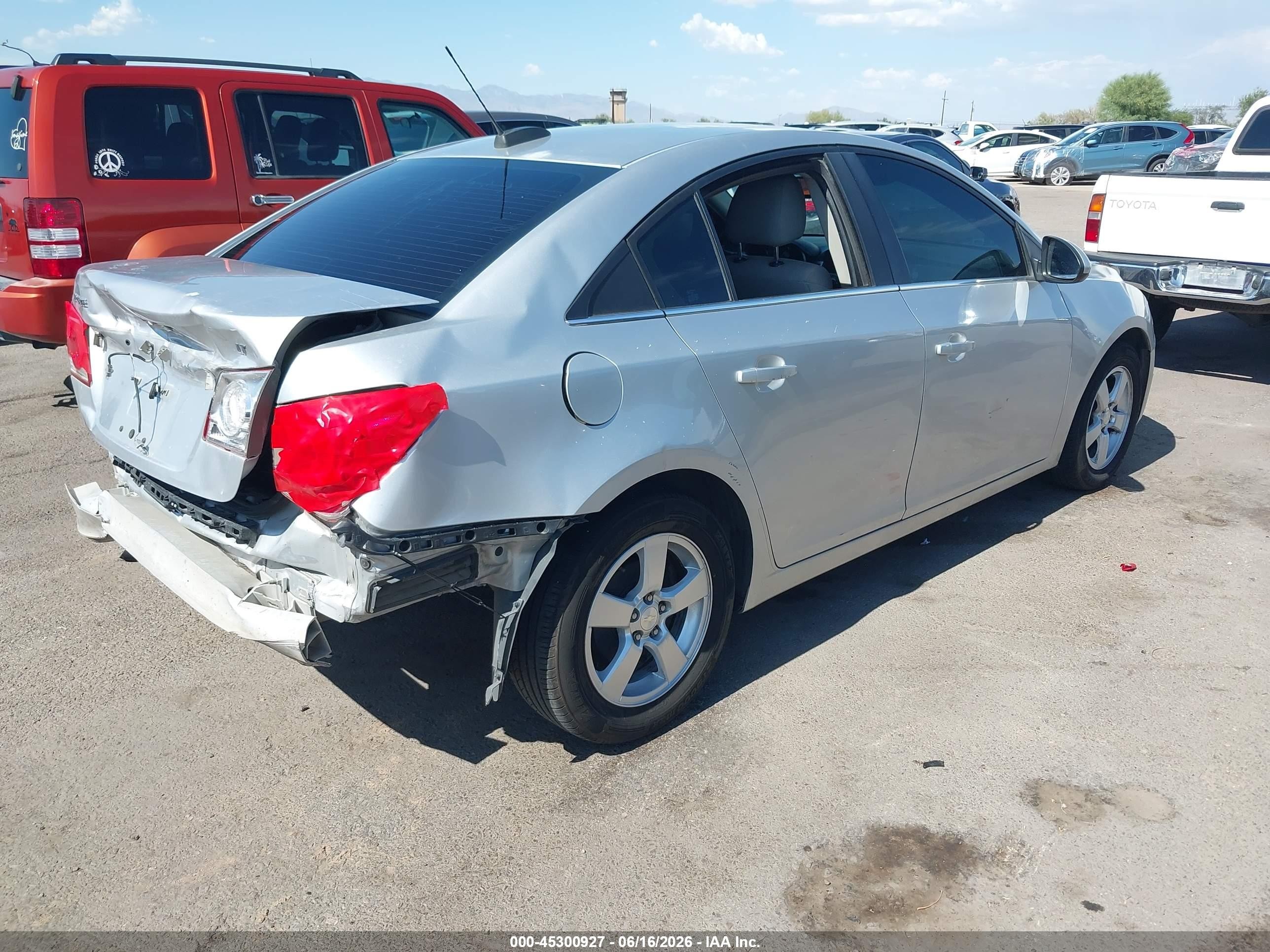 2015 Chevrolet Cruze 1lt Auto Silver vin: 1G1PC5SB7F7150360