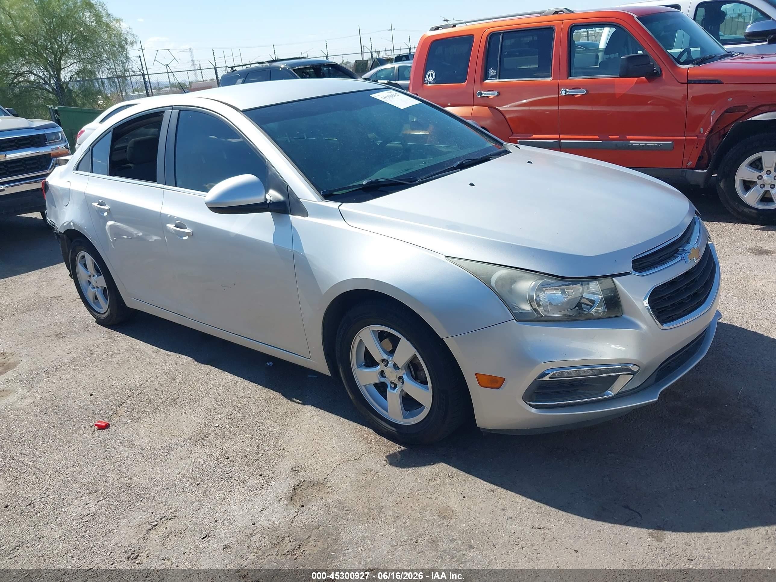 2015 Chevrolet Cruze 1lt Auto Silver vin: 1G1PC5SB7F7150360