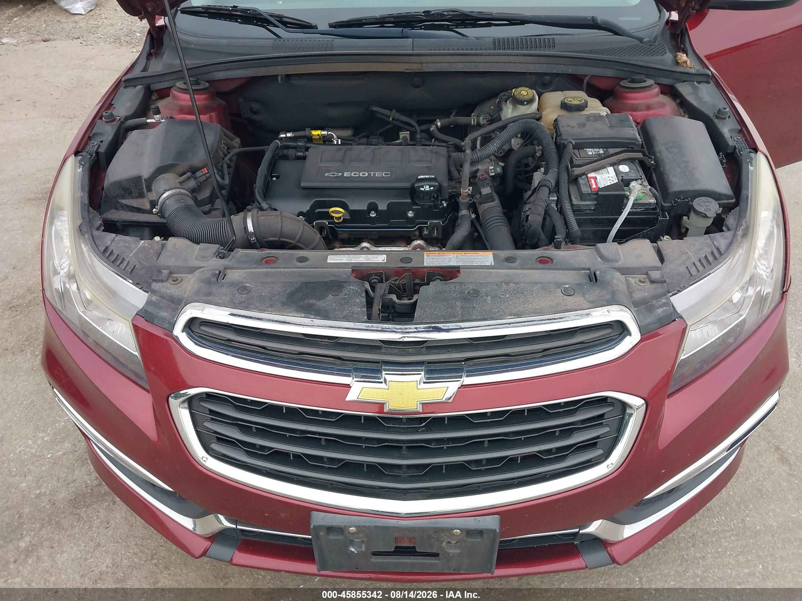 2015 Chevrolet Cruze 1lt Auto Красный vin: 1G1PC5SB7F7164842