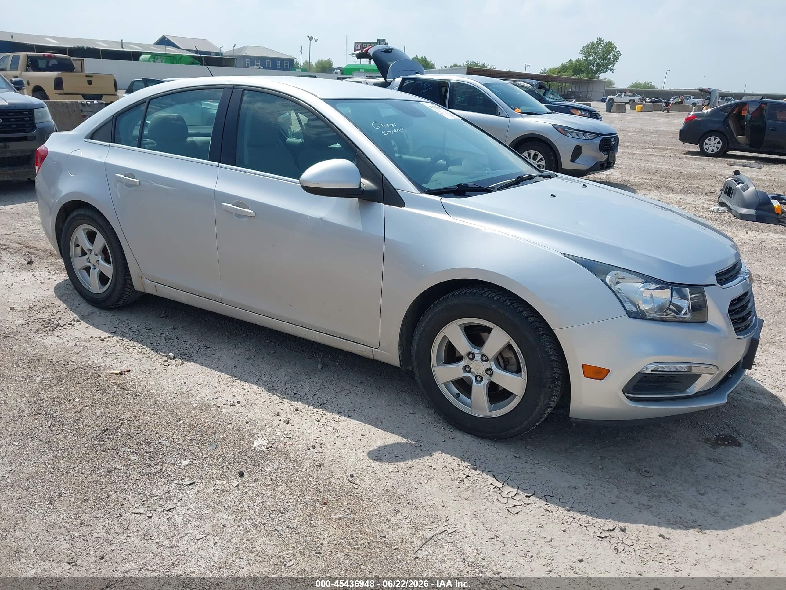 2015 Chevrolet Cruze 1lt Auto Silver vin: 1G1PC5SB7F7165506