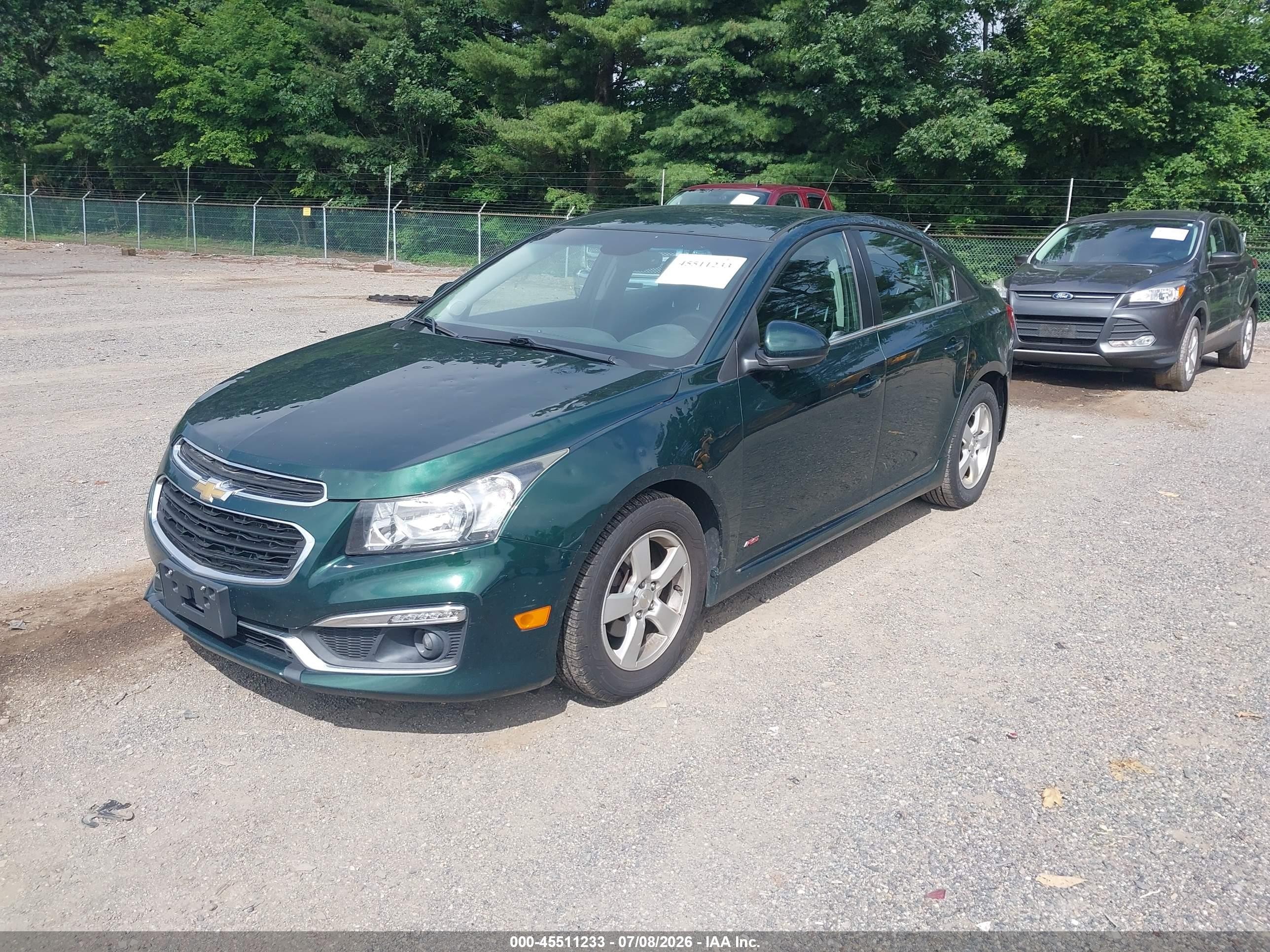 2015 Chevrolet Cruze 1lt Auto Green vin: 1G1PC5SB7F7168745