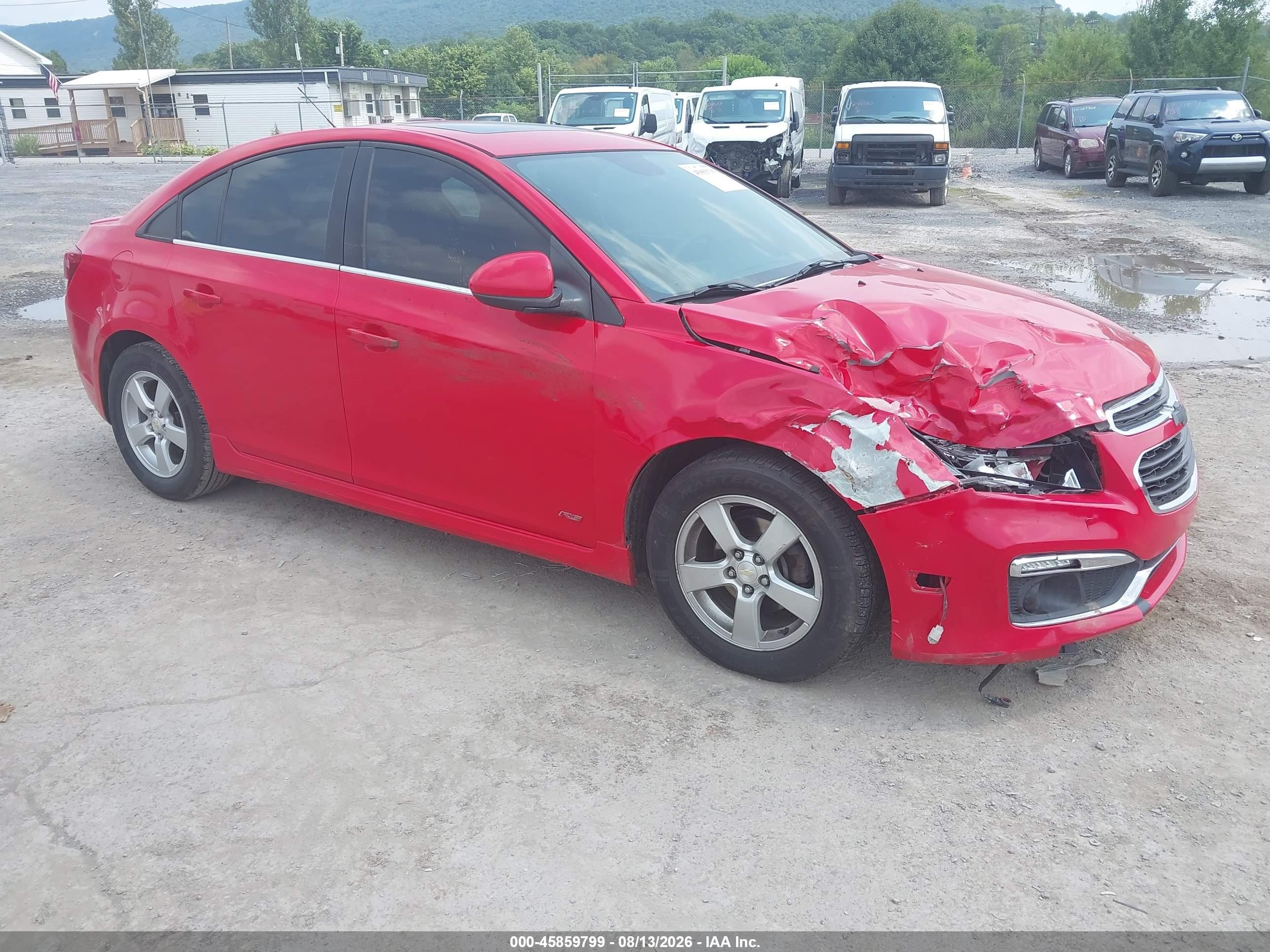 2015 Chevrolet Cruze 1lt Auto Red vin: 1G1PC5SB7F7187361